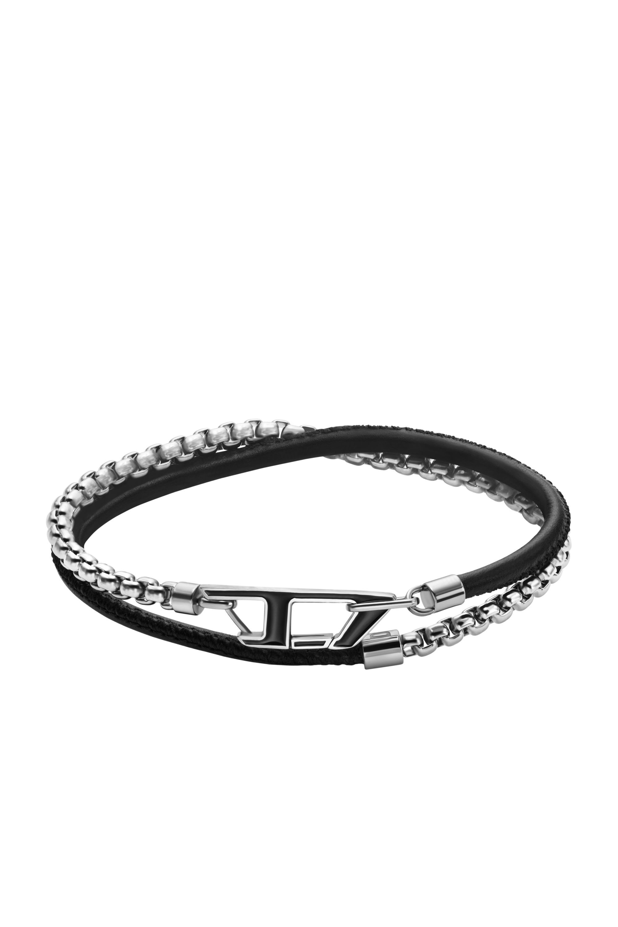 Diesel - DX1472, Unisex Kettenarmband aus Edelstahl in Silber/Schwarz - 1