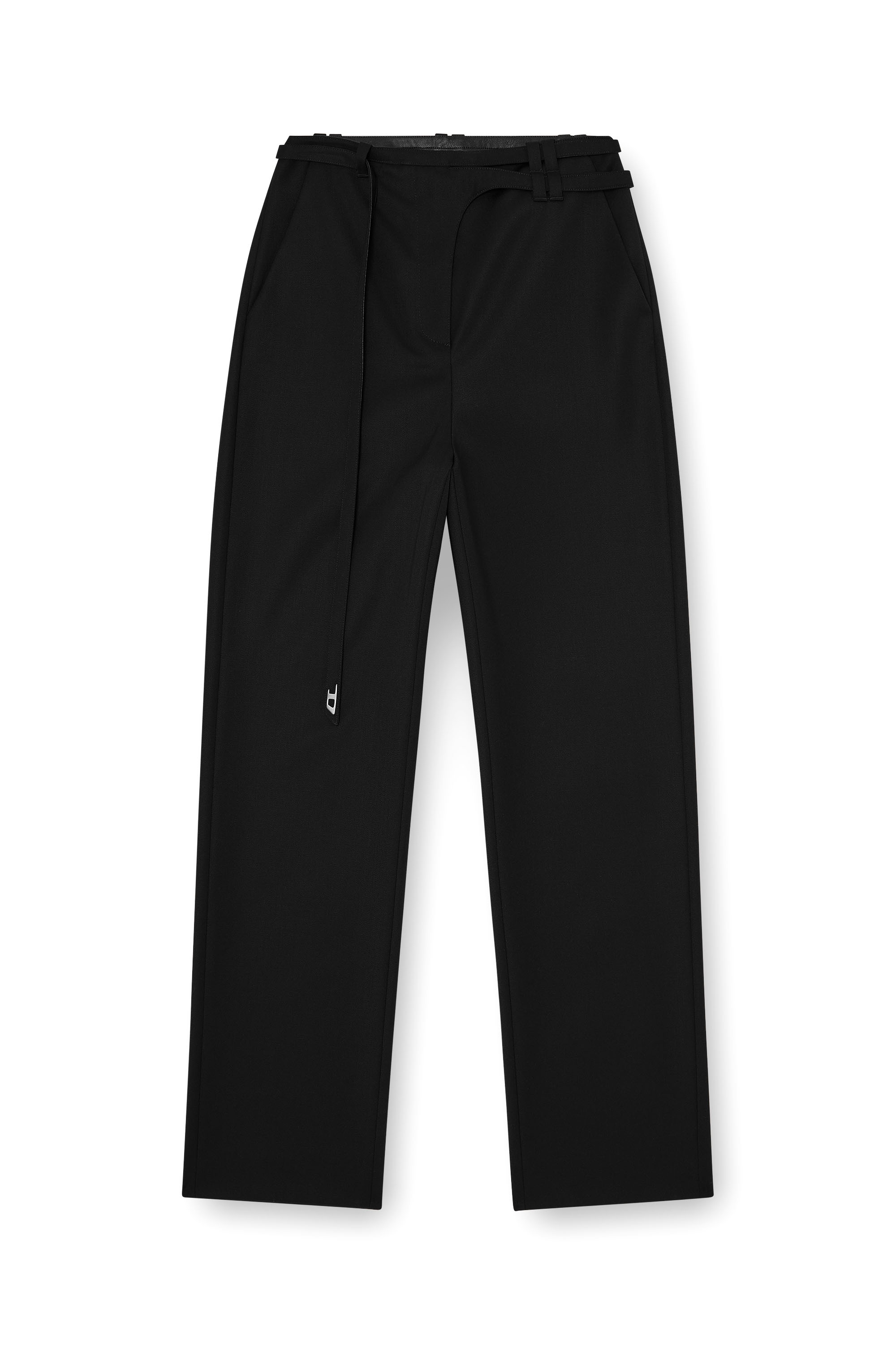 Diesel - P-IXIE-1, Damen Ma&szlig;geschneiderte Hose mit Biker-G&uuml;rtelriemen in Schwarz - 3