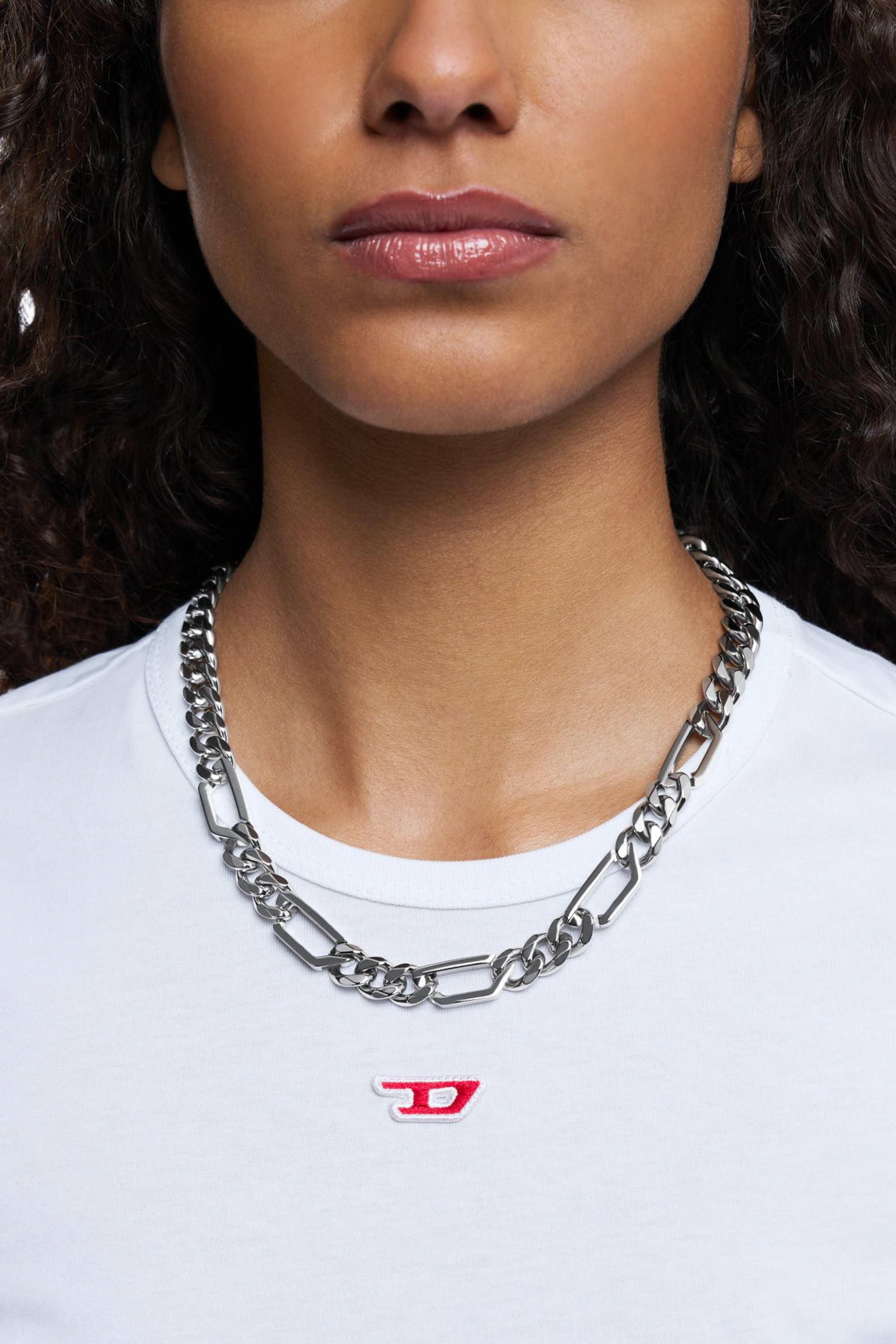 Diesel - DX1626040 JEWELLERY, Unisex Halskette mit Kettendesign aus Edelstahl in Silber - 3