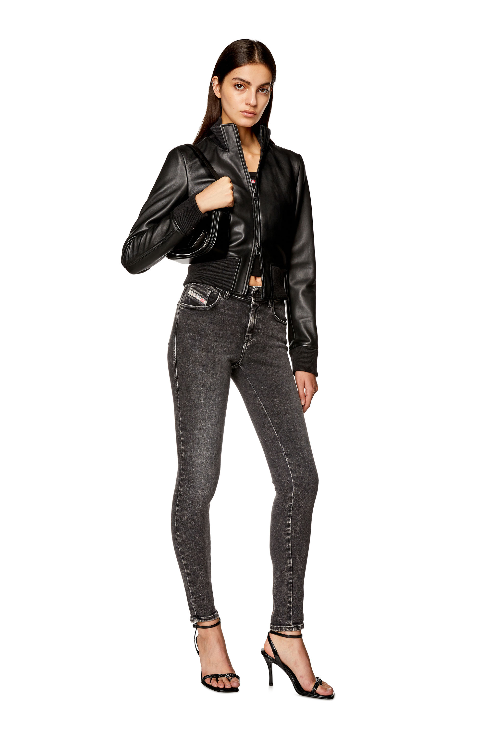 Diesel - L-HUNG, Damen Jacke aus Leder mit Wachs-Finish in Schwarz - 1