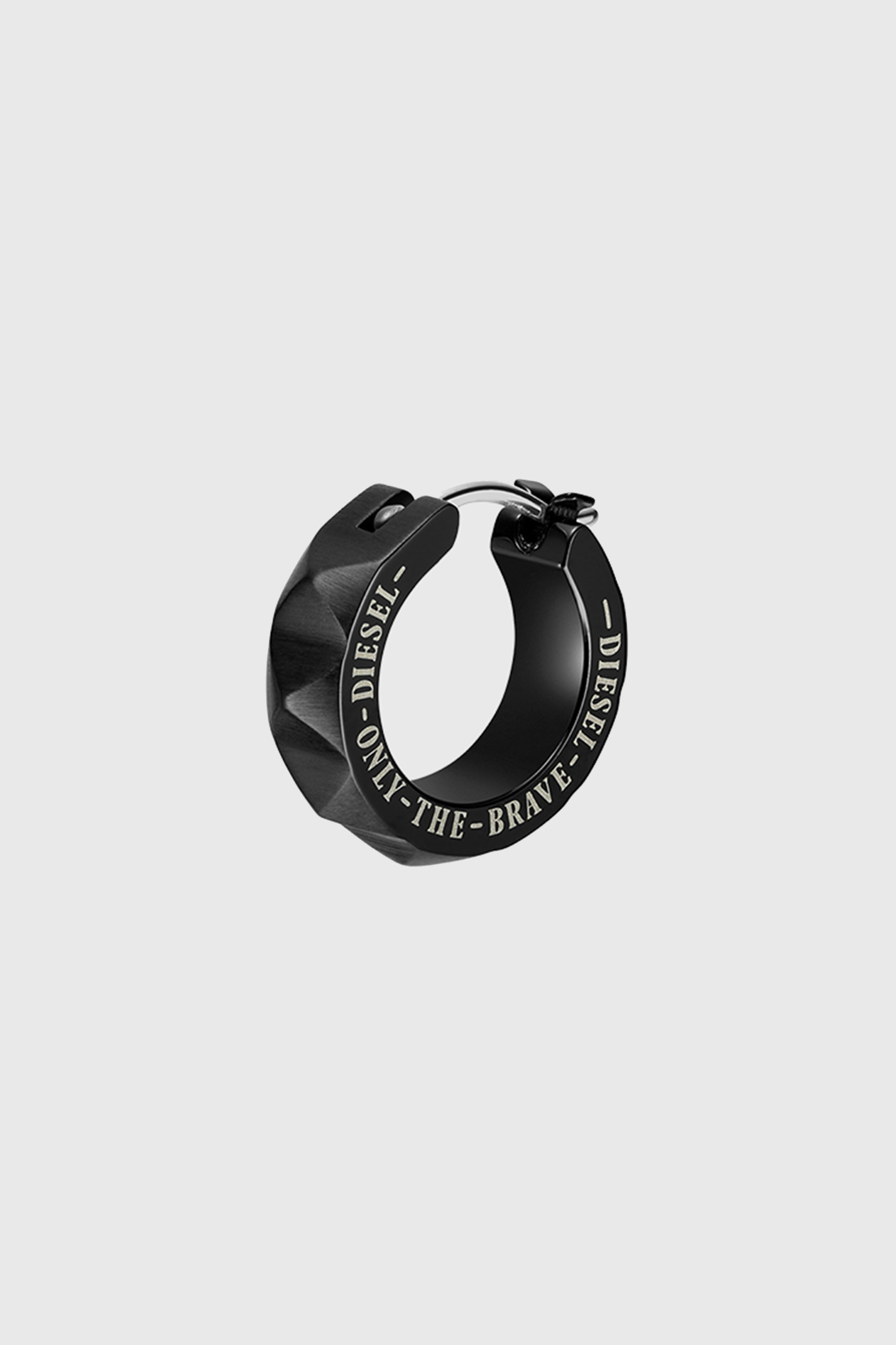 Diesel - DX1273, Herren Huggie-Ohrring aus schwarzem Edelstahl in Nietenoptik in Schwarz - 1