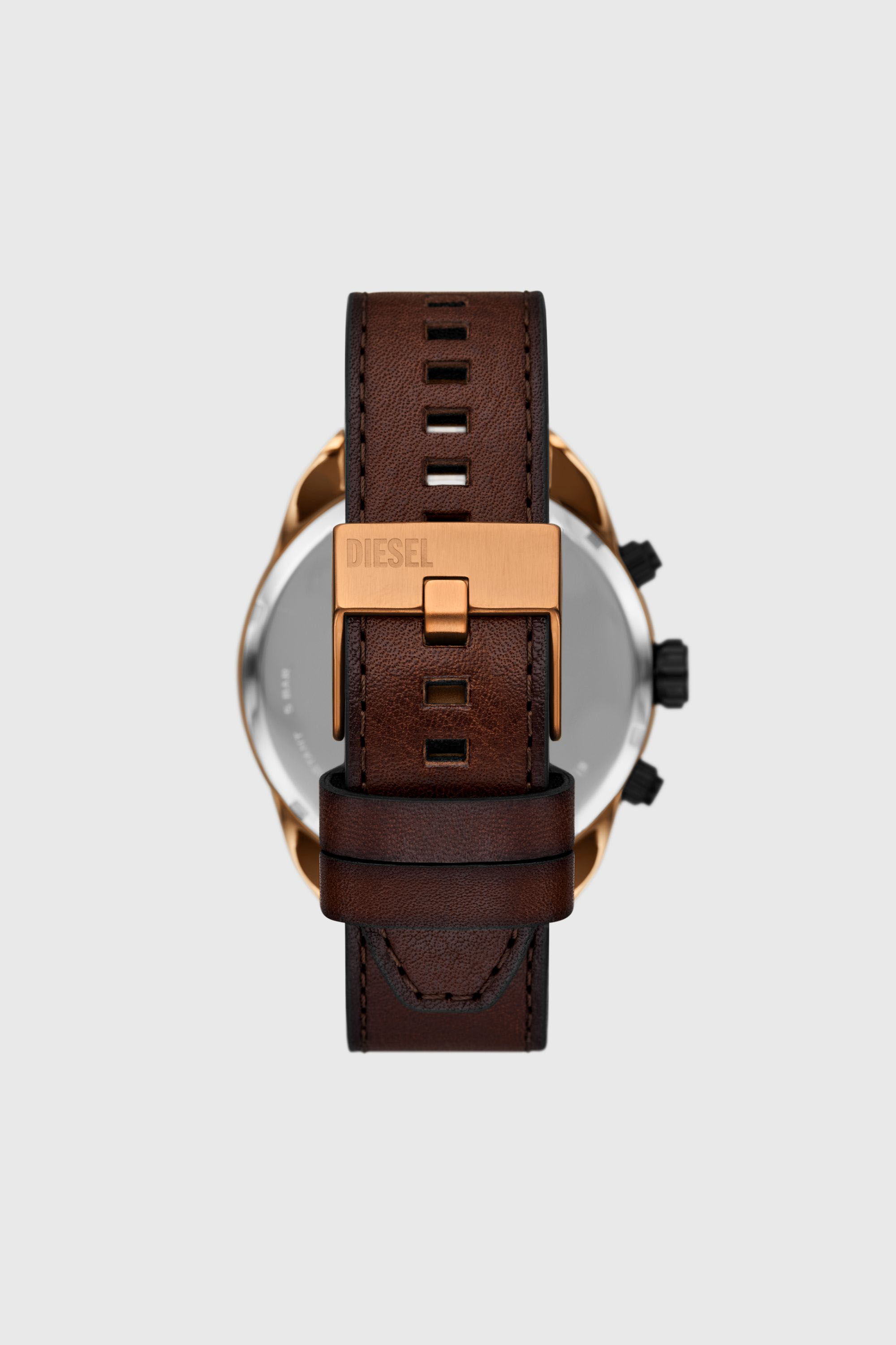Diesel - DZ4698 WATCH, Herren Spiked braune Lederuhr in Braun - 2