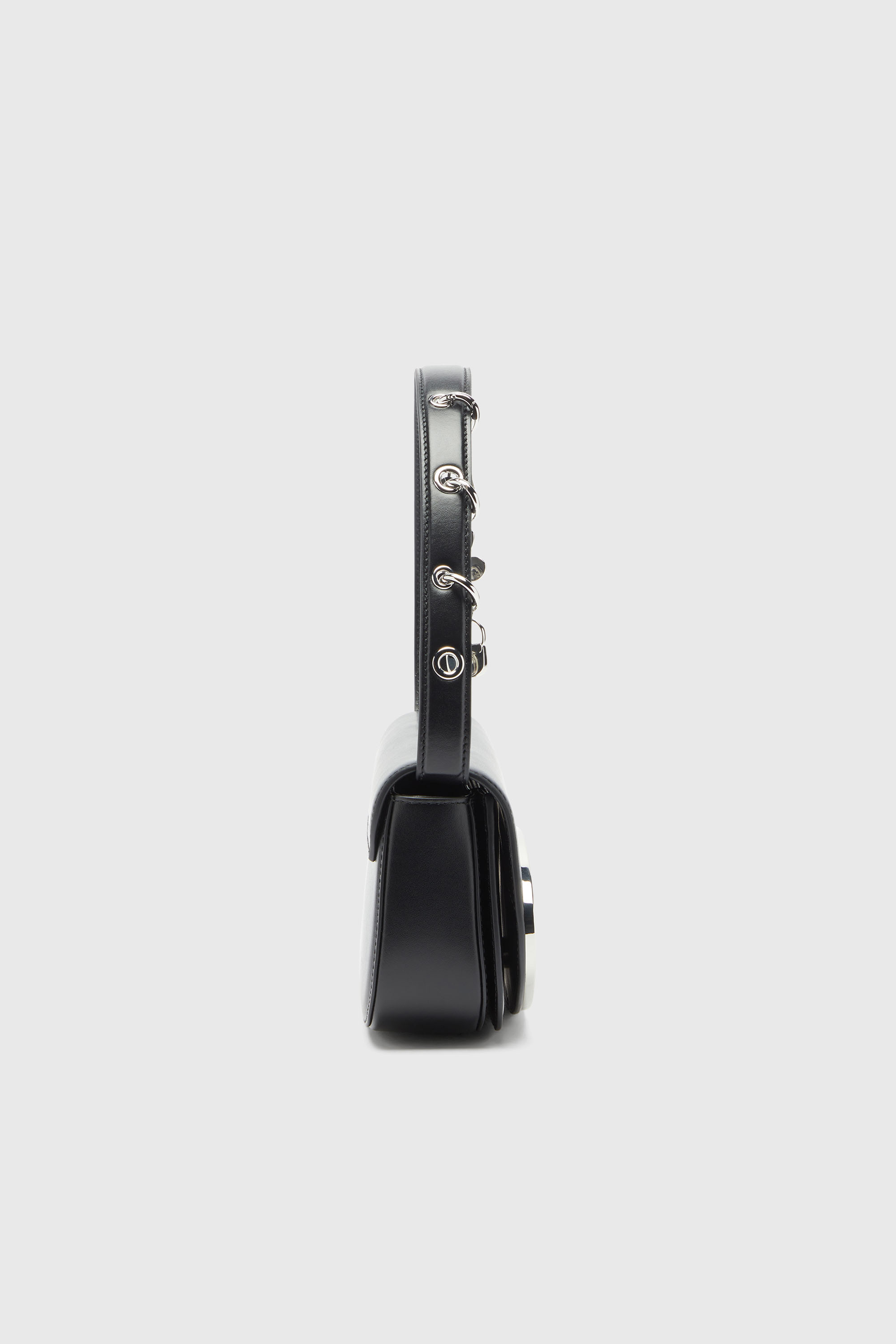 Diesel - 1DR, Damen 1DR - Ikonische Schultertasche aus Leder mit Henkel-Charms in Schwarz - 4