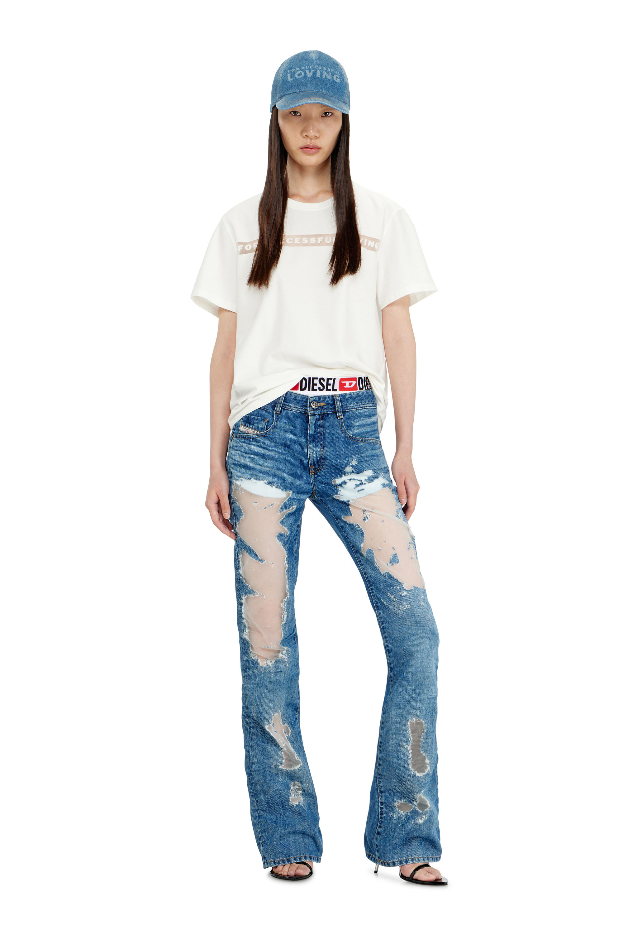 Diesel - PR-T-NOTS-CHI-R, Unisex T-Shirt mit For Successful Loving Logo in Wei&szlig; - 2
