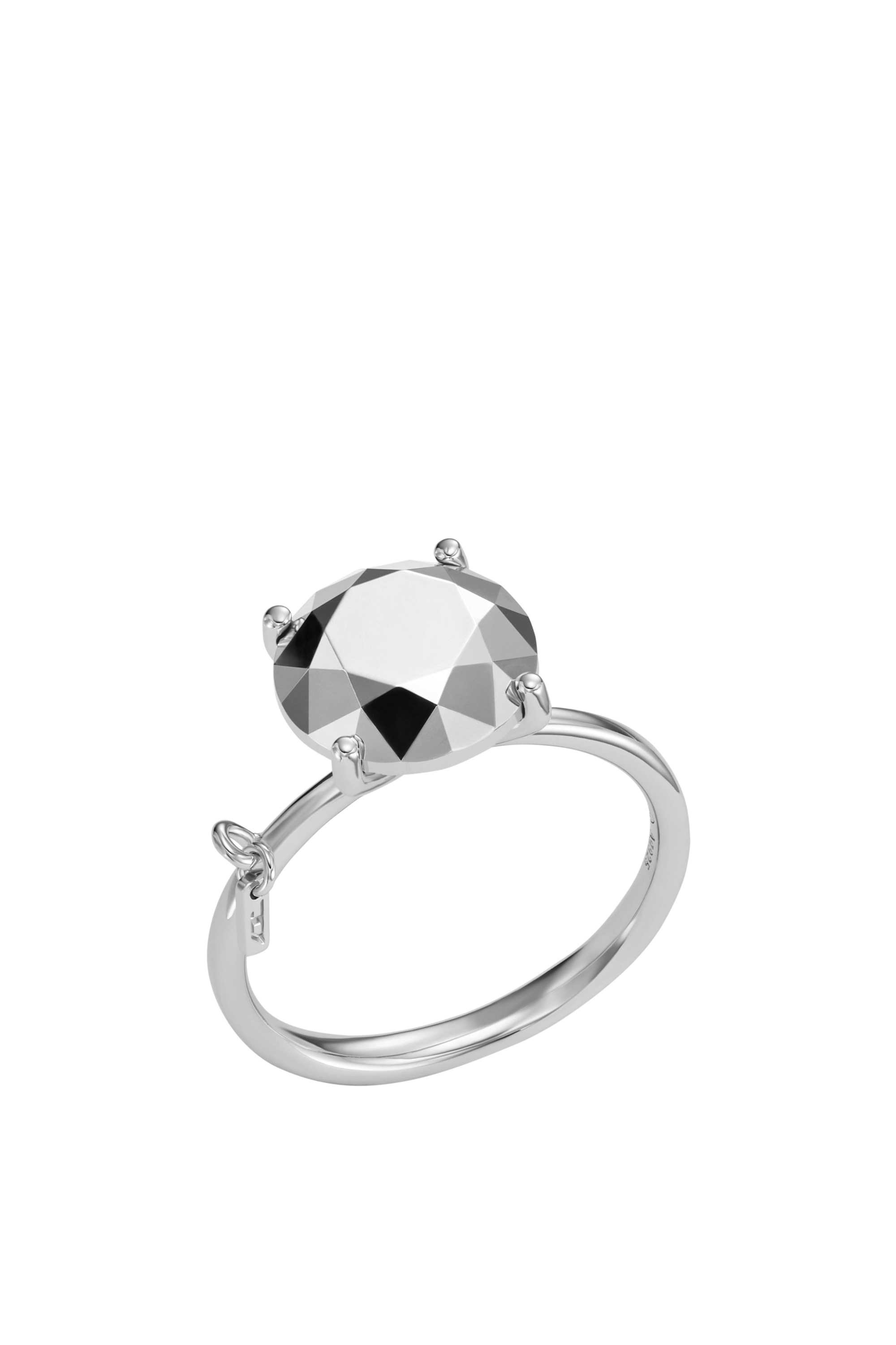 Diesel - DL1353040 JEWEL, Unisex Diamond Cut Sterling Silver Ring in Silver - Image 1