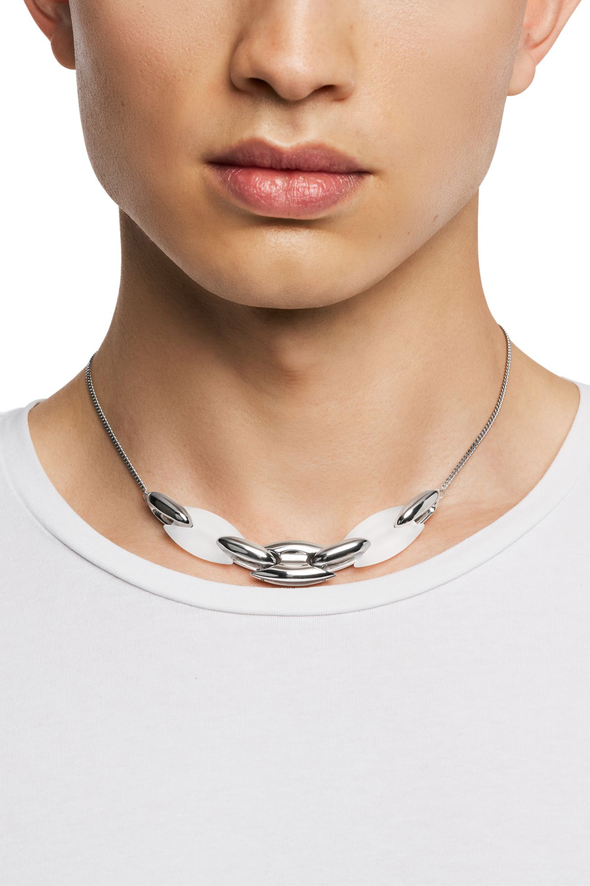 Diesel - DX1616040, Unisex Metamorph-Halskette aus Edelstahl und Silikon in Silber - 3