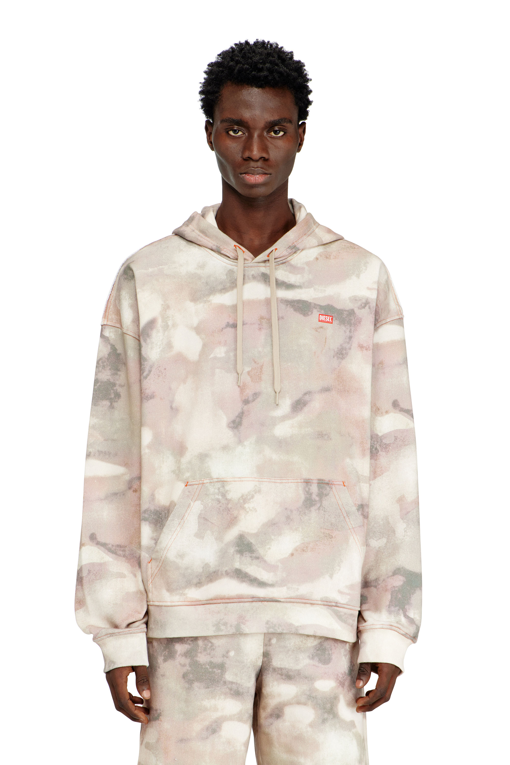 Diesel - S-BOXT-HOOD-V1, Herren Kapuzenpullover aus Bio-Baumwolle mit Camouflagemuster in Beige - 3