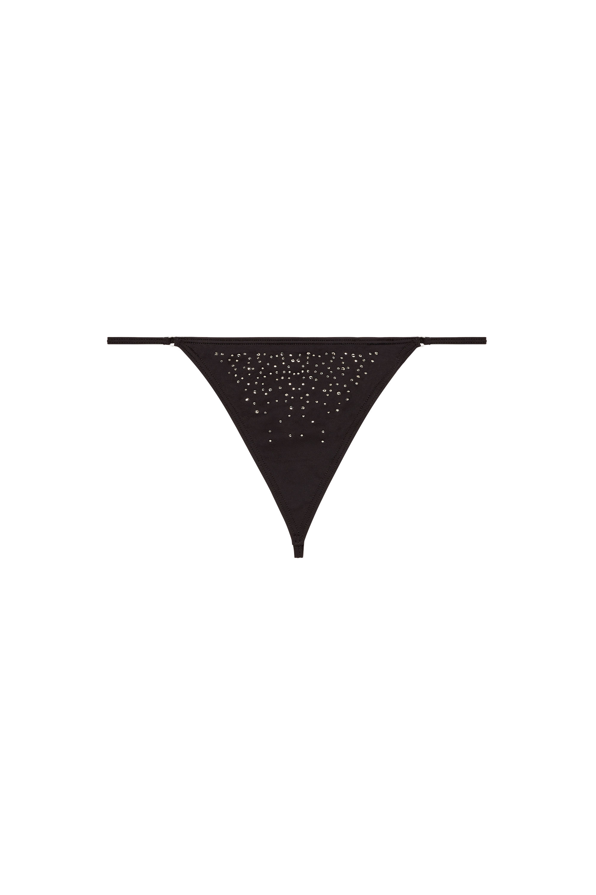 Diesel - D-STRING-DNM, Damen Tanga aus Mikrofaser mit Kristallen in Schwarz - 4