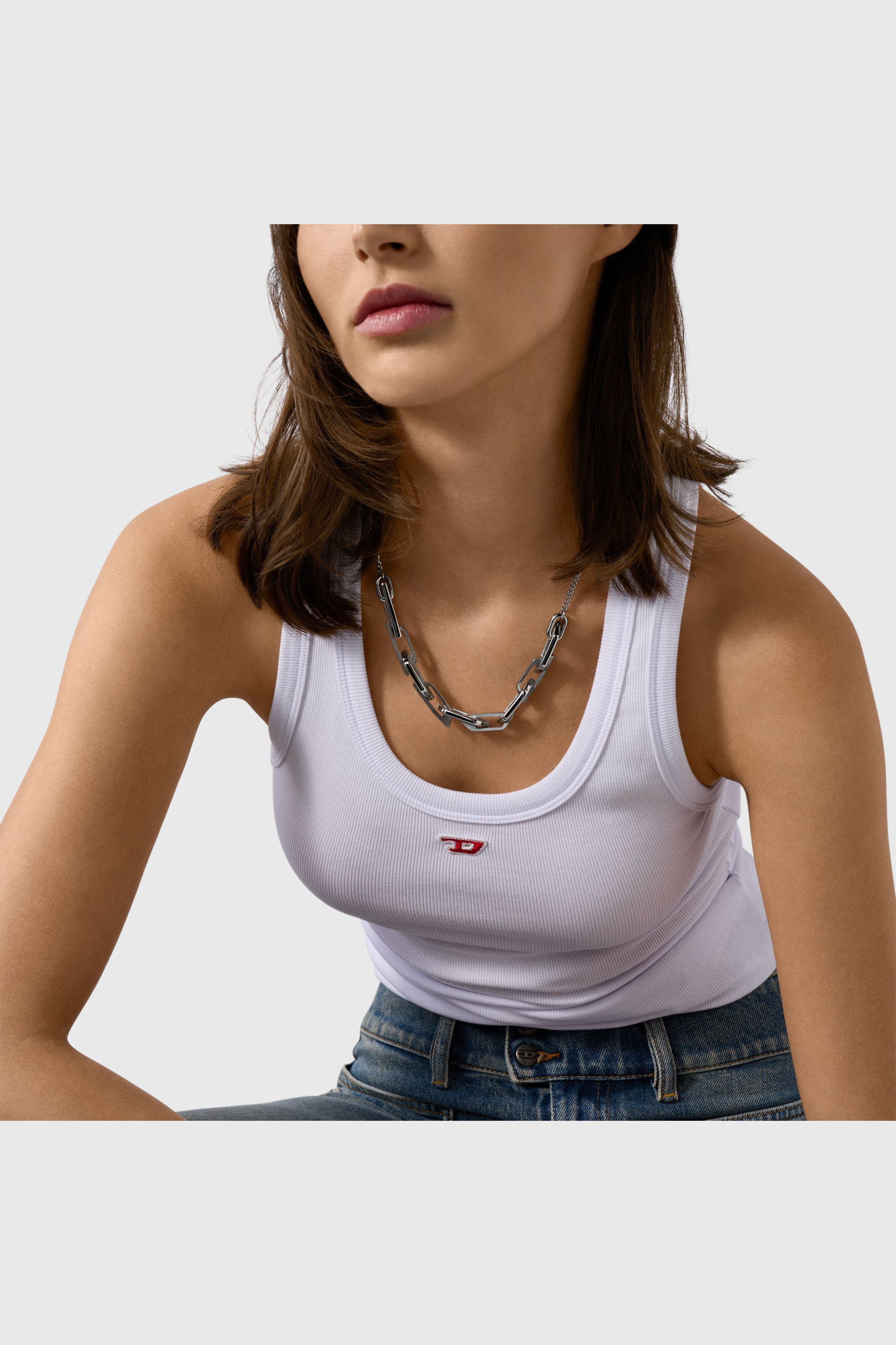 Diesel - DX1578040 JEWEL, Unisex Halskette aus Edelstahl in Silber - 3