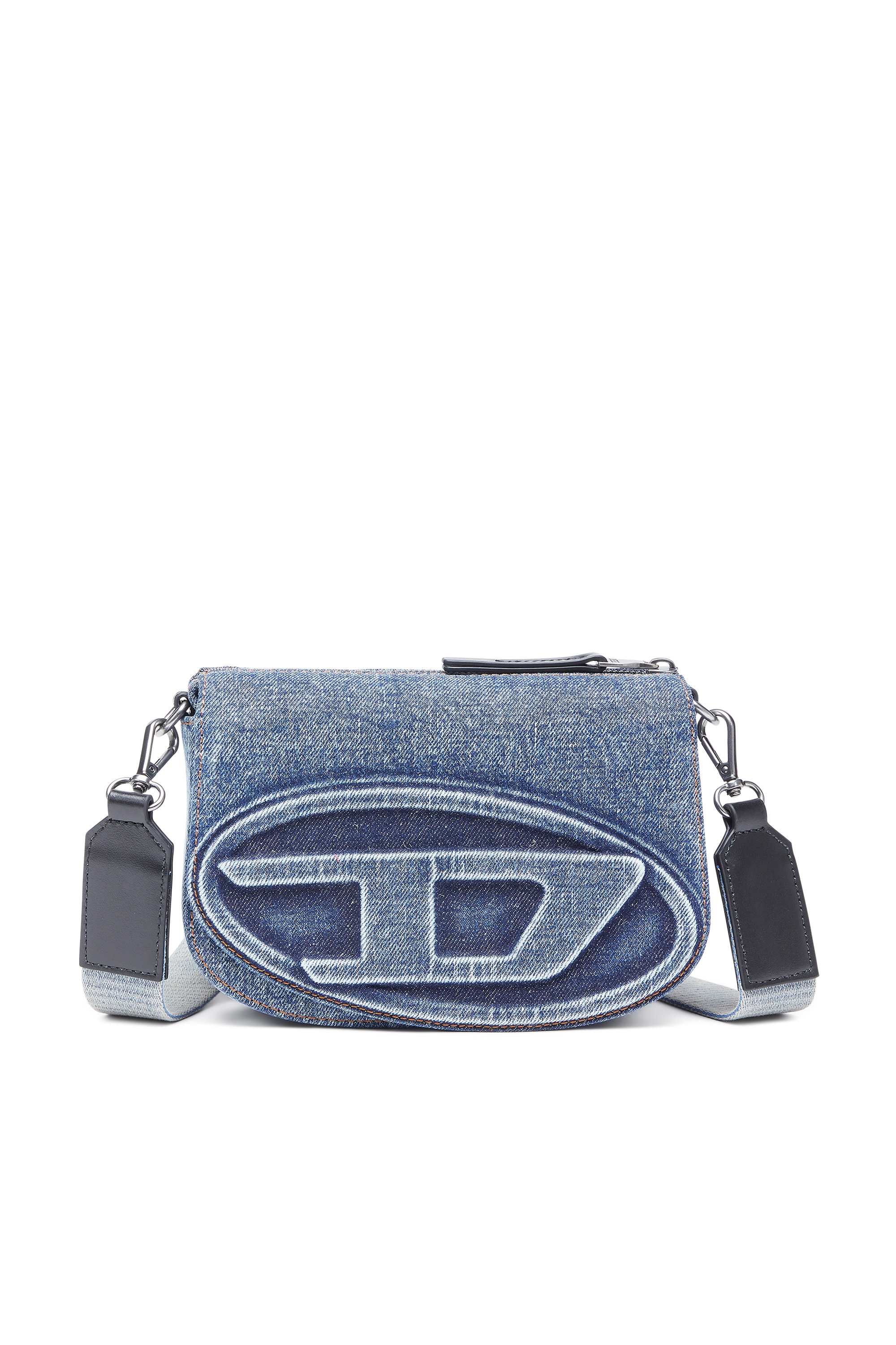 Diesel - 1DR CAMERA BAG, Unisex Camera Bag aus solarisiertem Denim in Blau - 6