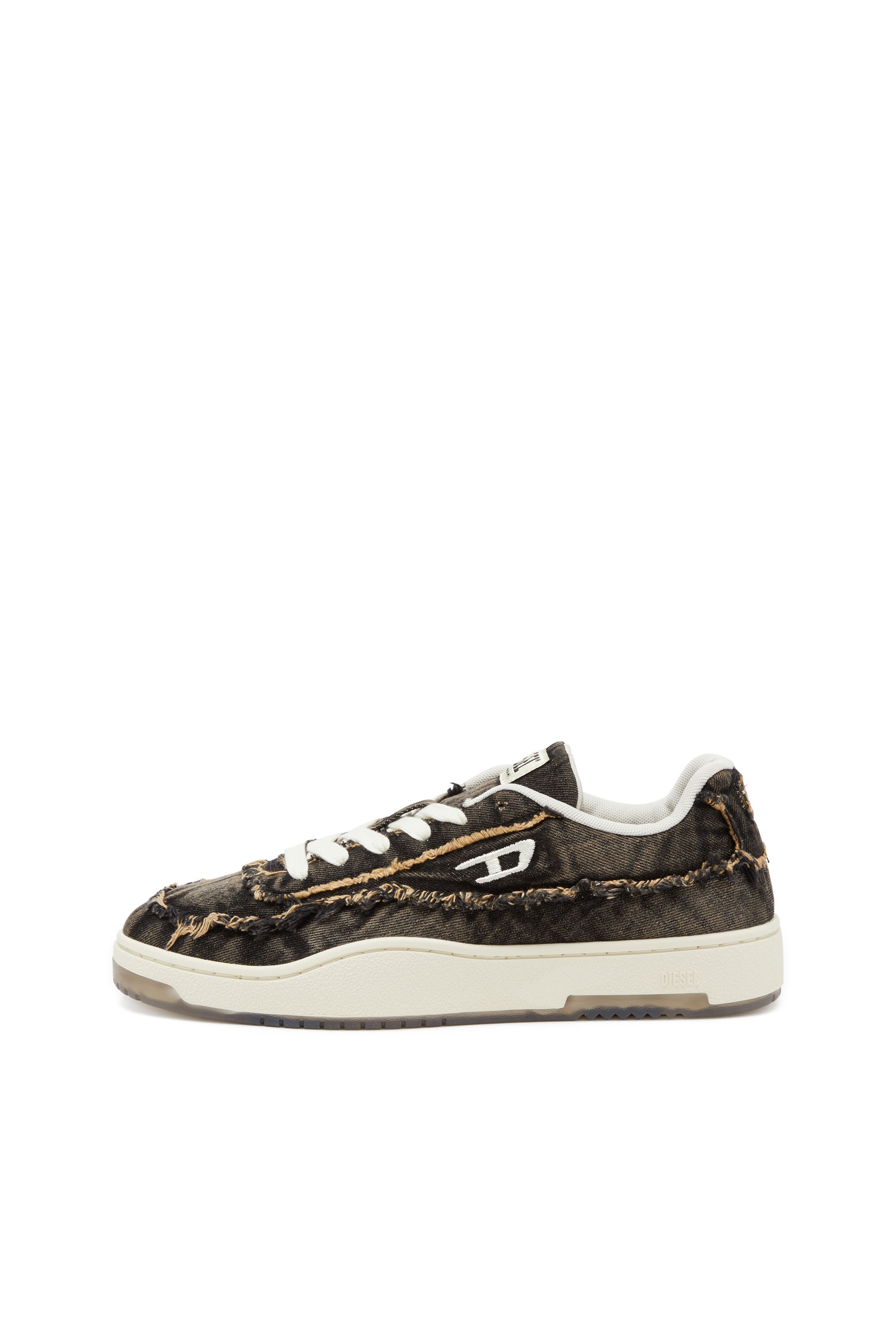 Diesel - S-TRACKER-D LOW, Herren S-Tracker-D-Ausgefranste Sneakers aus Denim mit transparenter Sohle in Schwarz - 3