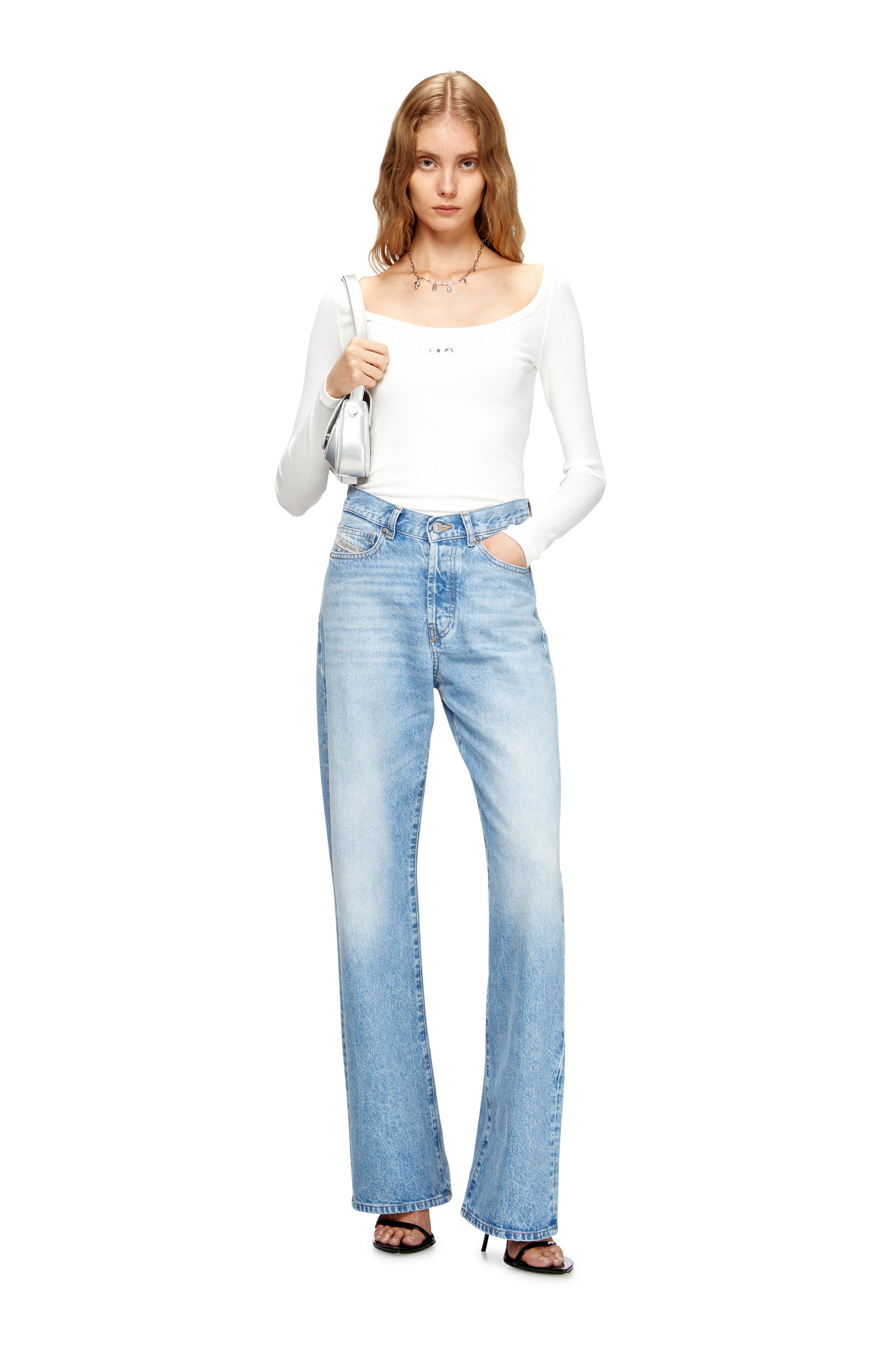 Diesel - PLAY CLUTCH, Damen Play-Clutch in metallic PU in Silber - 2