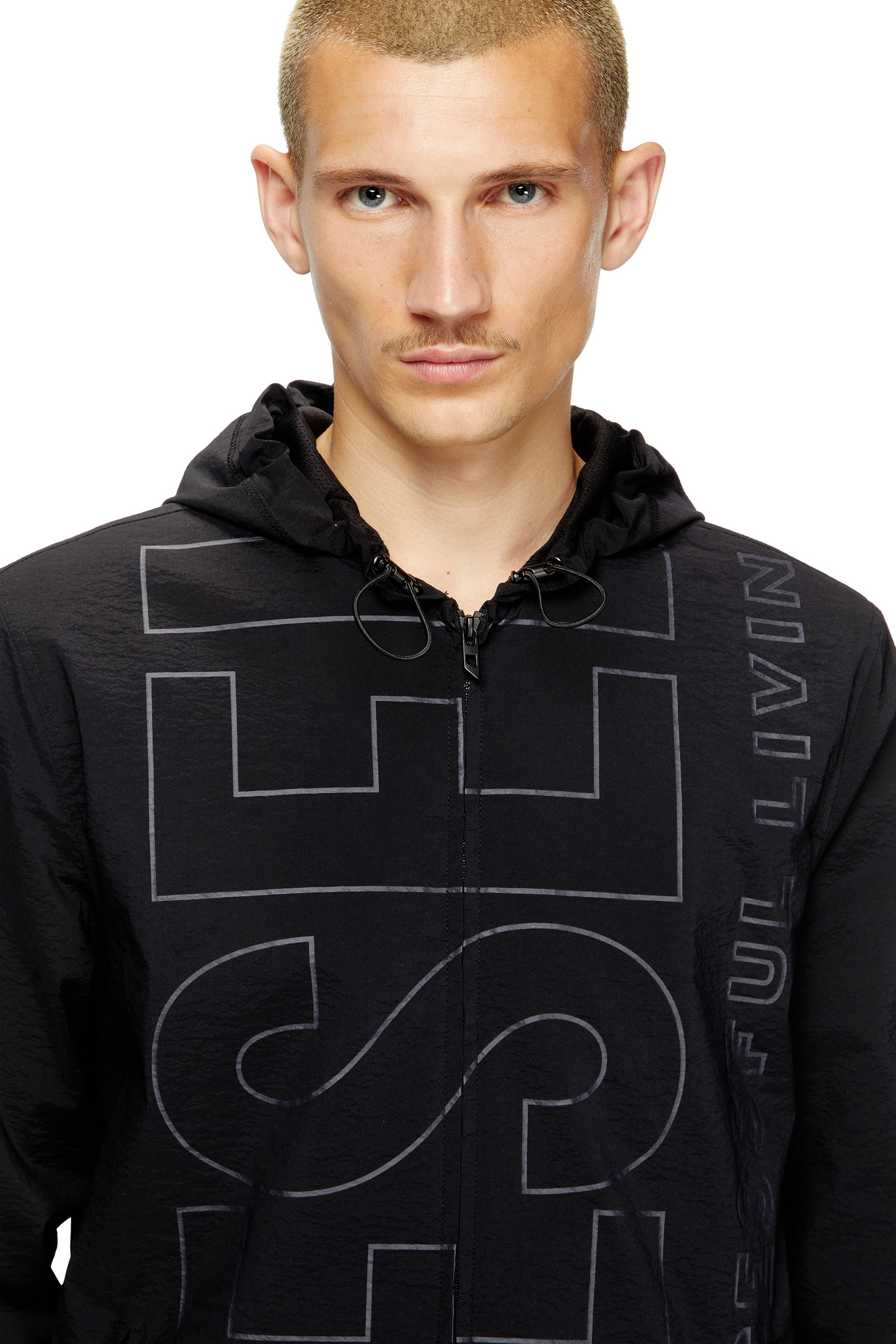 Diesel - J-ANDREW, Herren Jacke aus Nylon mit Umriss-Logo in Schwarz - 3