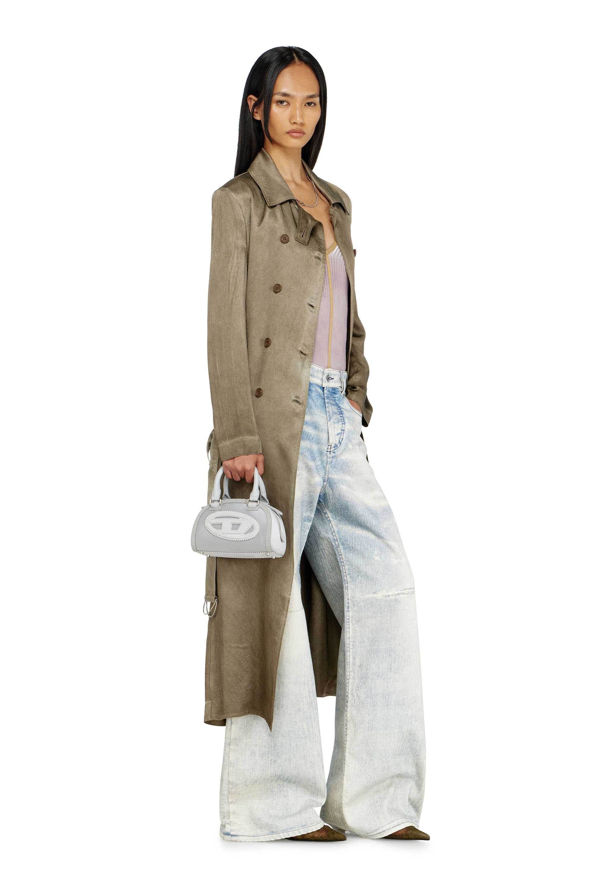 Diesel - G-LADES, Damen Trenchcoat aus geknittertem Satin in null - 2