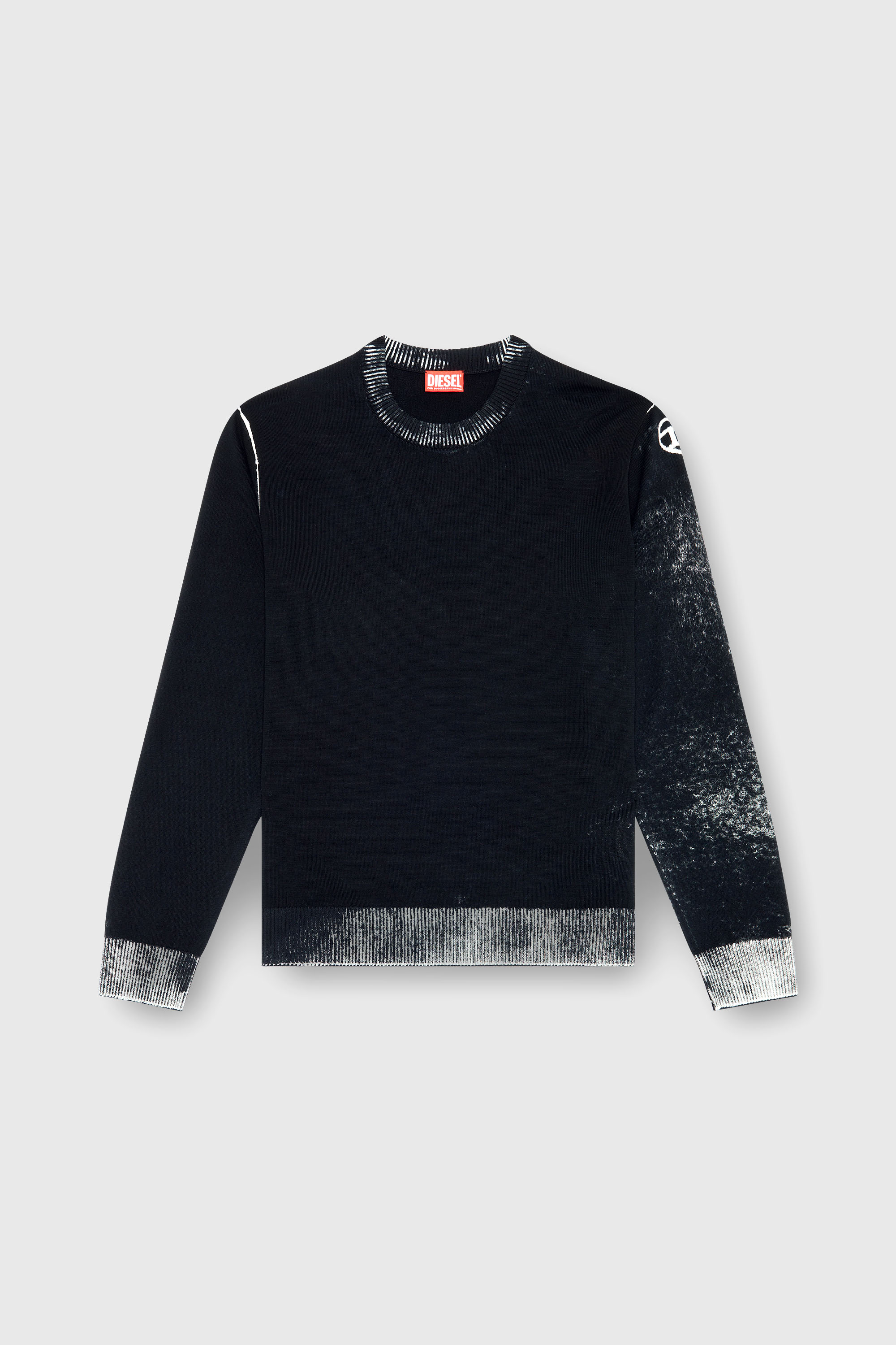 Diesel - K-LARENCE-B, Herren Pullover aus Baumwolle mit Innen-Print in Schwarz - 2