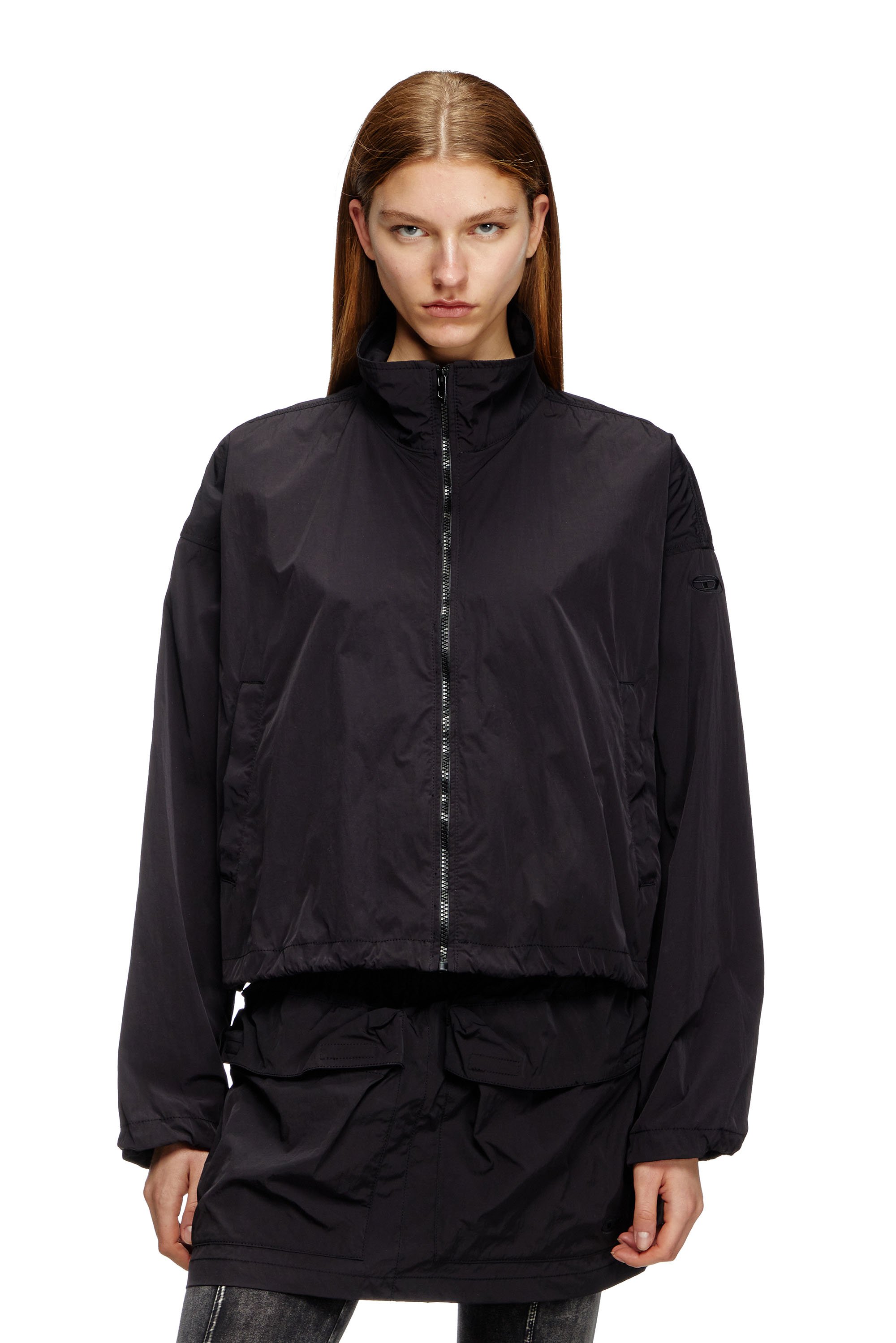 Diesel - G-LEAM, Damen Windbreaker aus kompaktem Nylon in Schwarz - 1