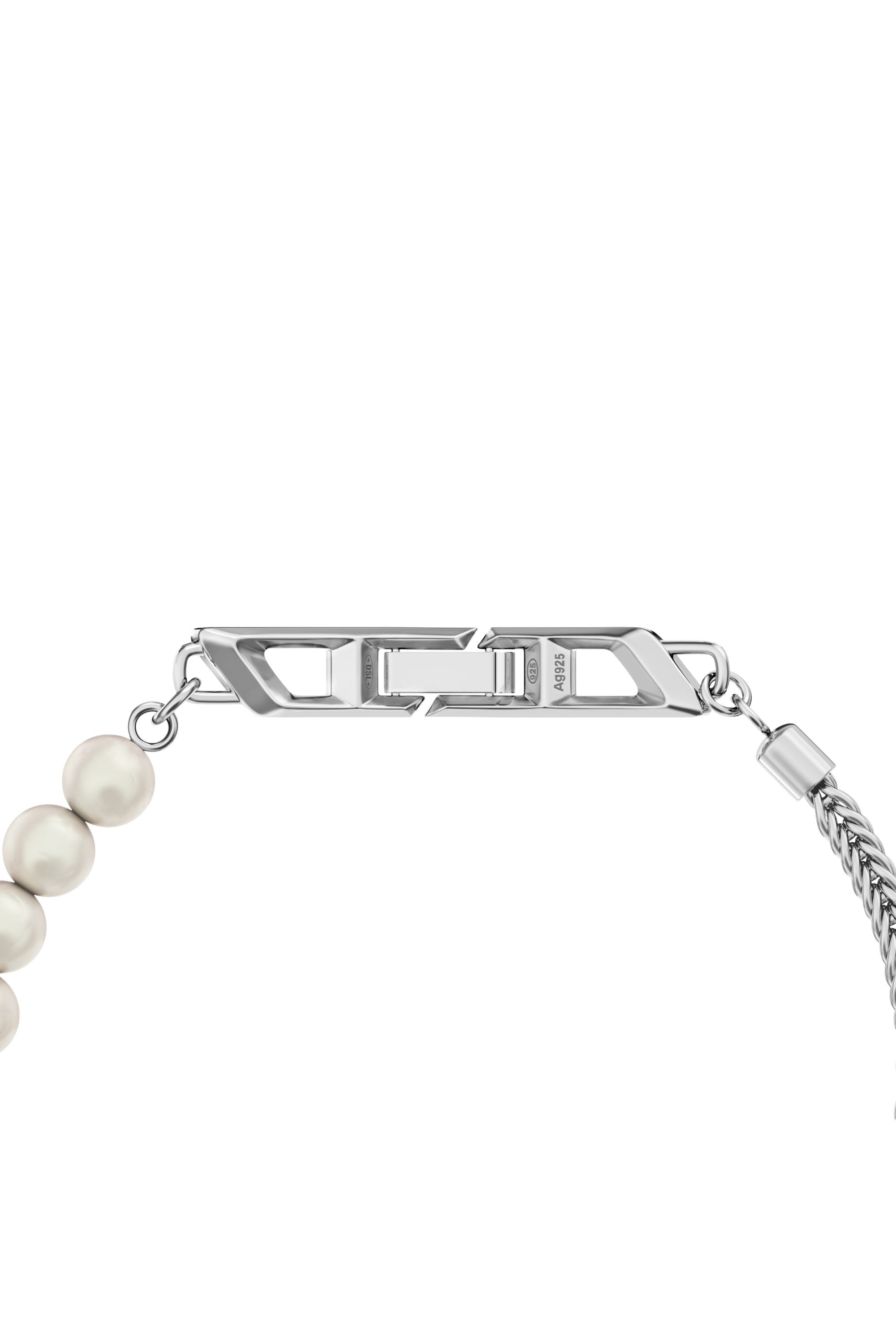 Diesel - DL1368040 STERLING SILVER JEWEL, Unisex Armband aus Sterlingsilberkette und Perle in Silber - 2