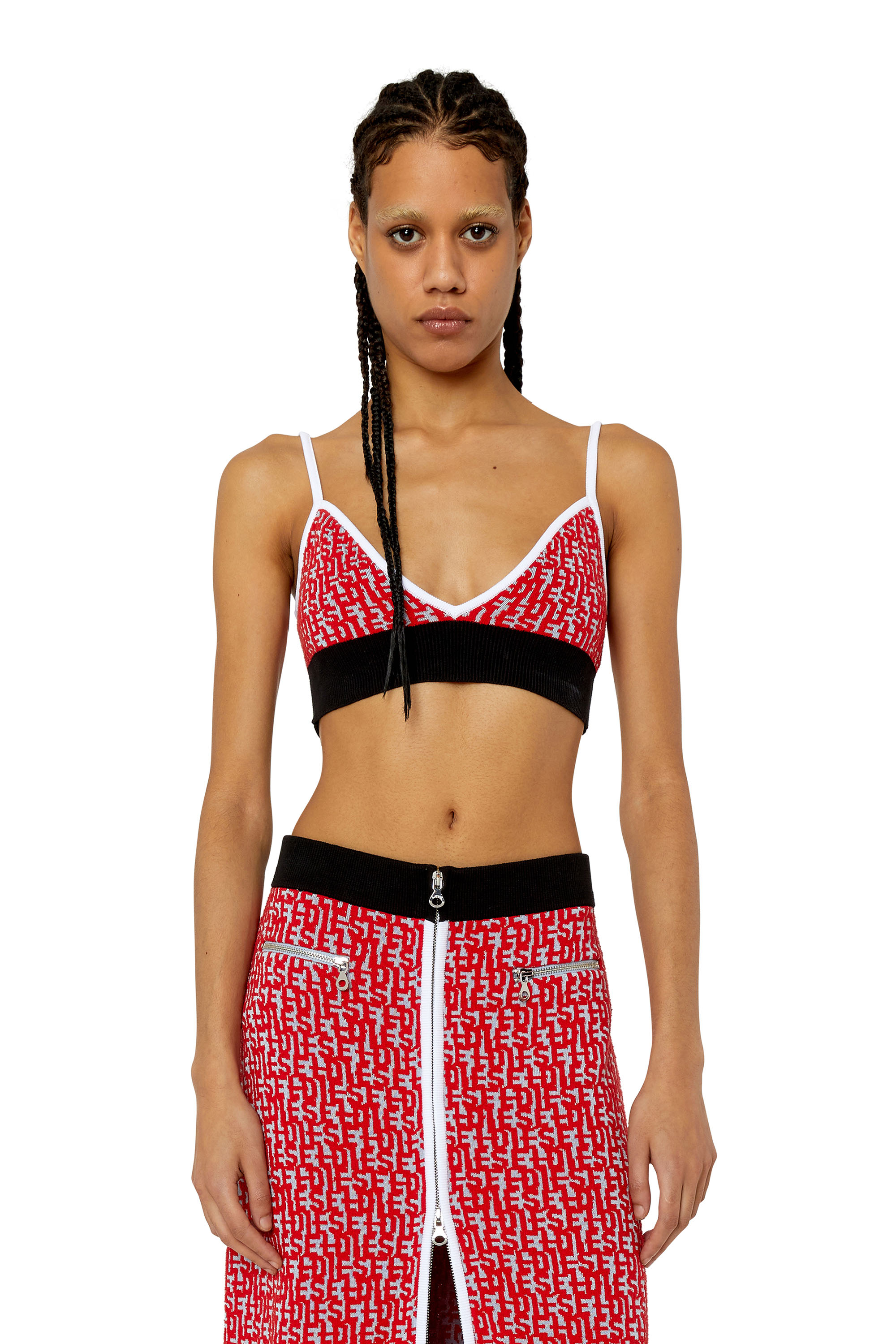 Diesel - M-ATHILDE-TOP, Schwarz/Rot - Image 1