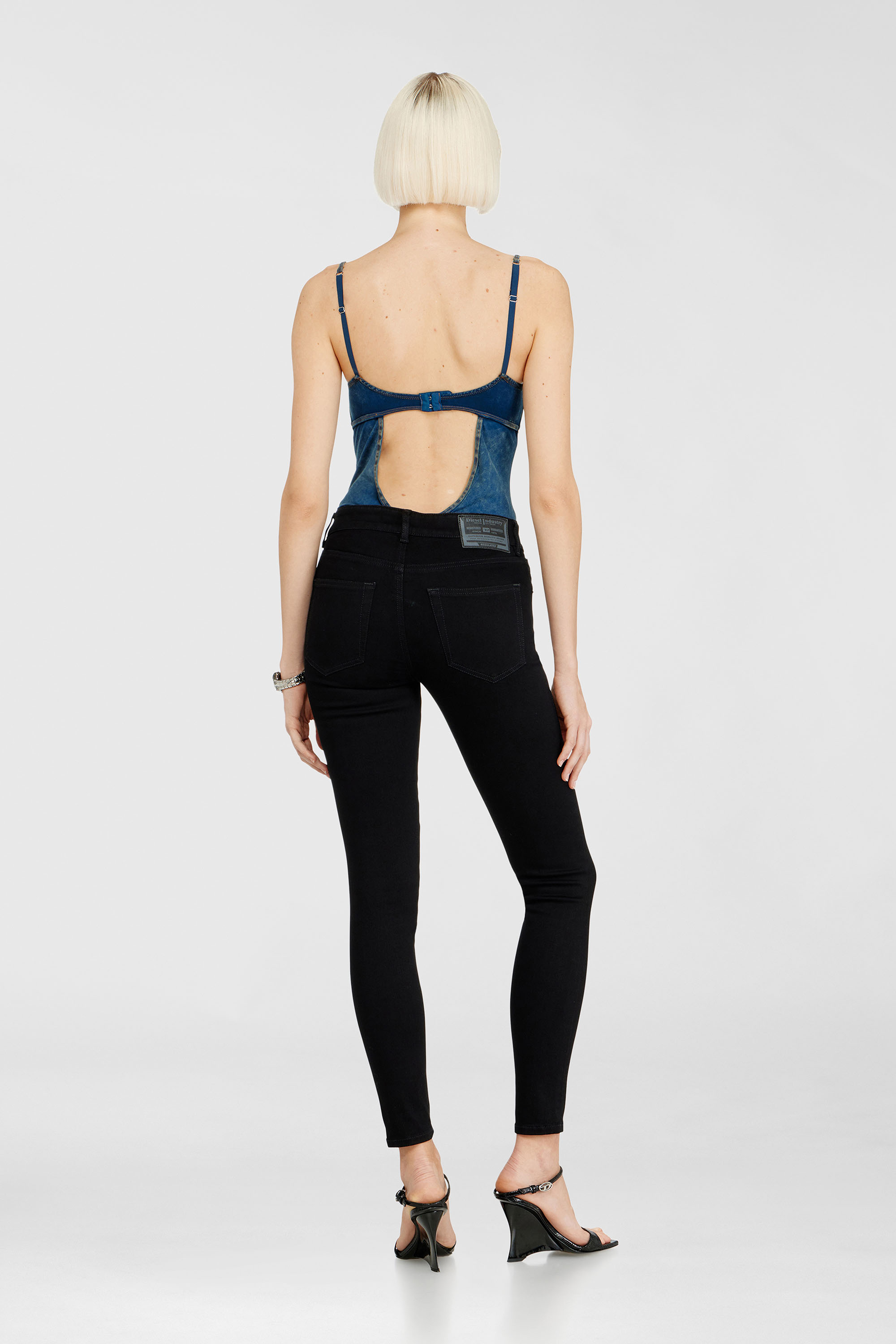 Diesel - Damen Skinny Jeans 2017 Slandy 069EF, Schwarz/Dunkelgrau - 3