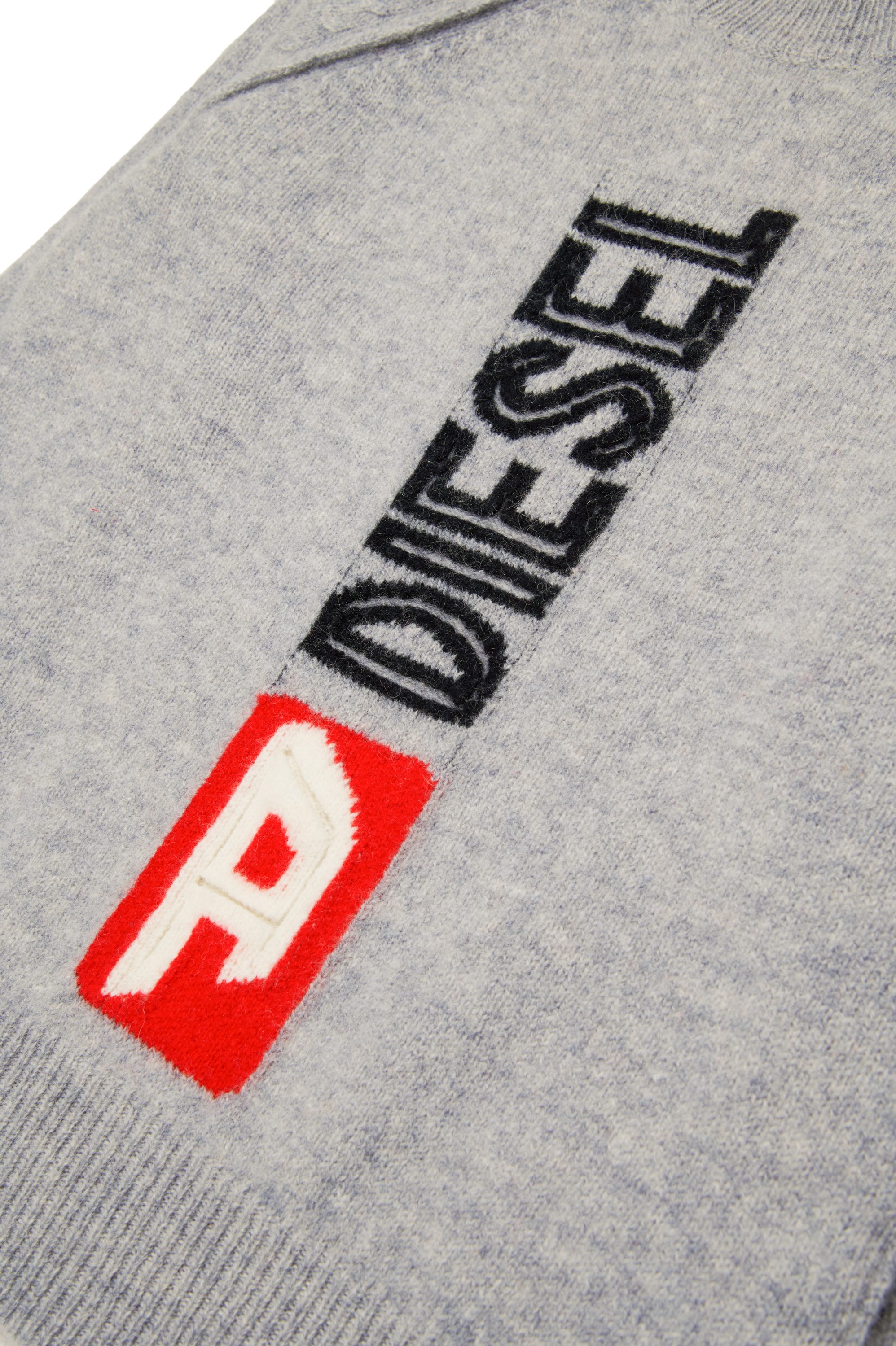 Diesel - KSARIA OVER, Unisex Pullover aus Wolle mit Logo-Intarsie in Grau - Image 4