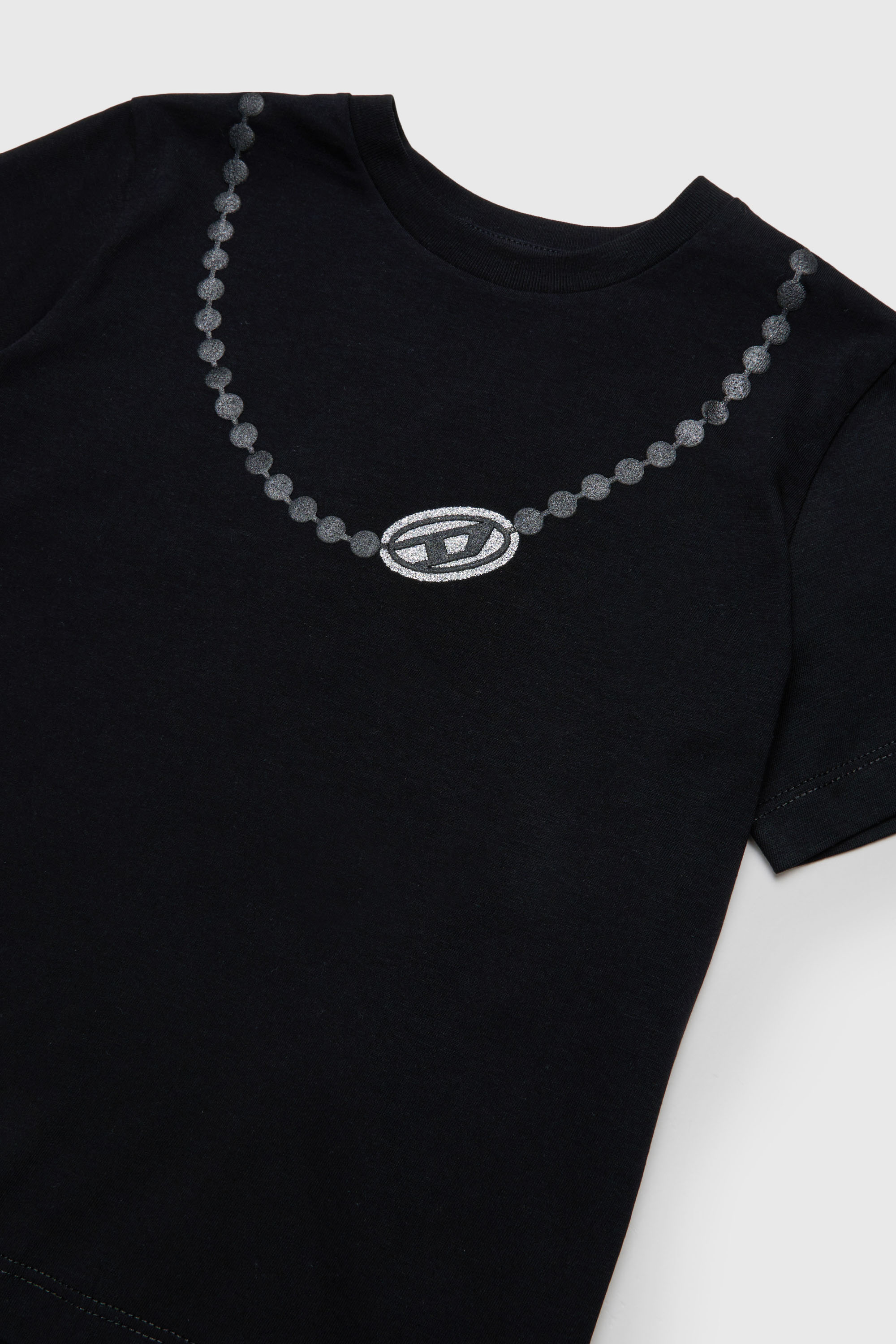 Diesel - TICLA, Damen Baumwoll-T-Shirt mit Ketten-Print in Schwarz - 3