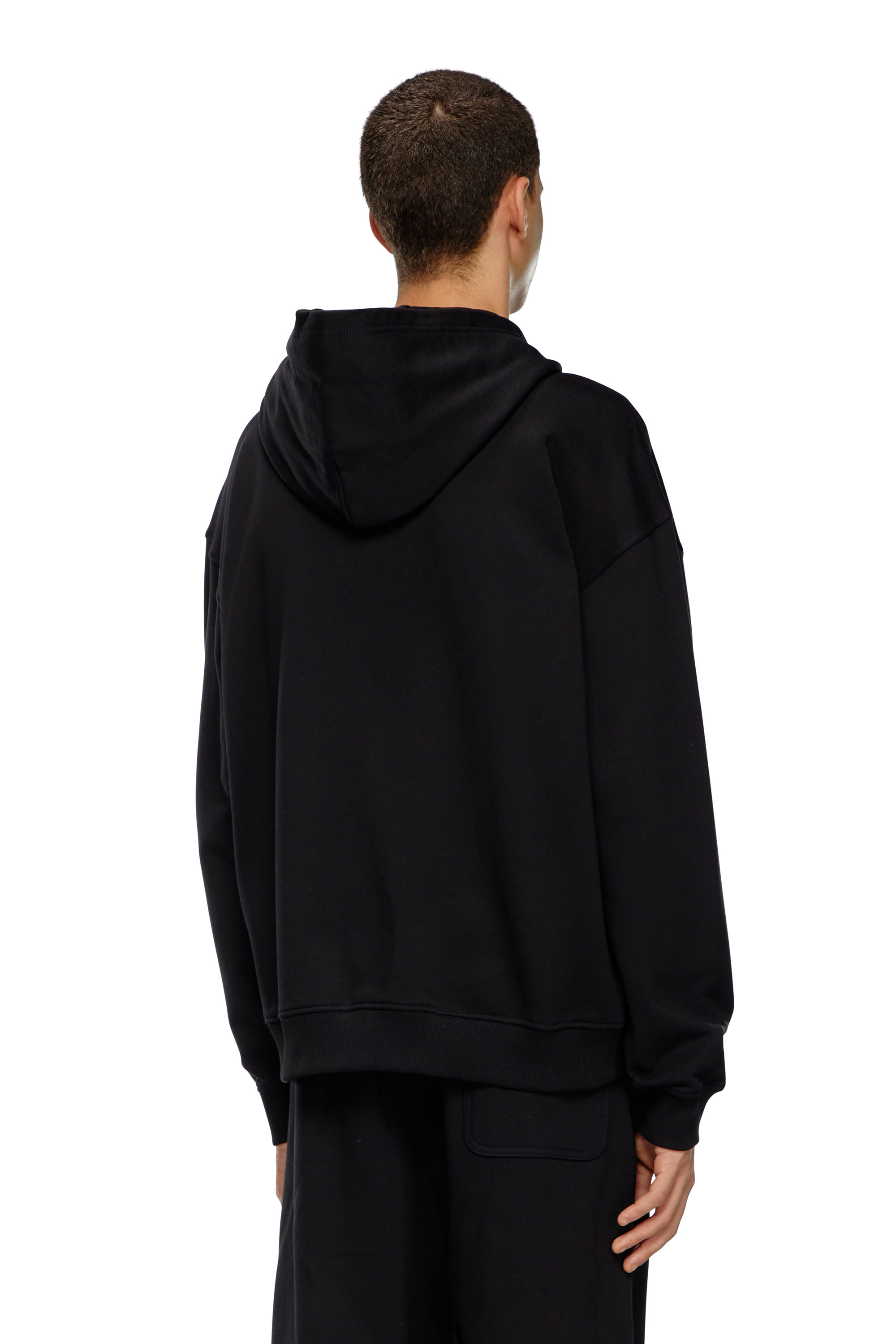 Diesel - S-BOXT-HOOD-ZIP-DIV, Man's Zip-up hoodie with Diesel embroidery in Black - 4