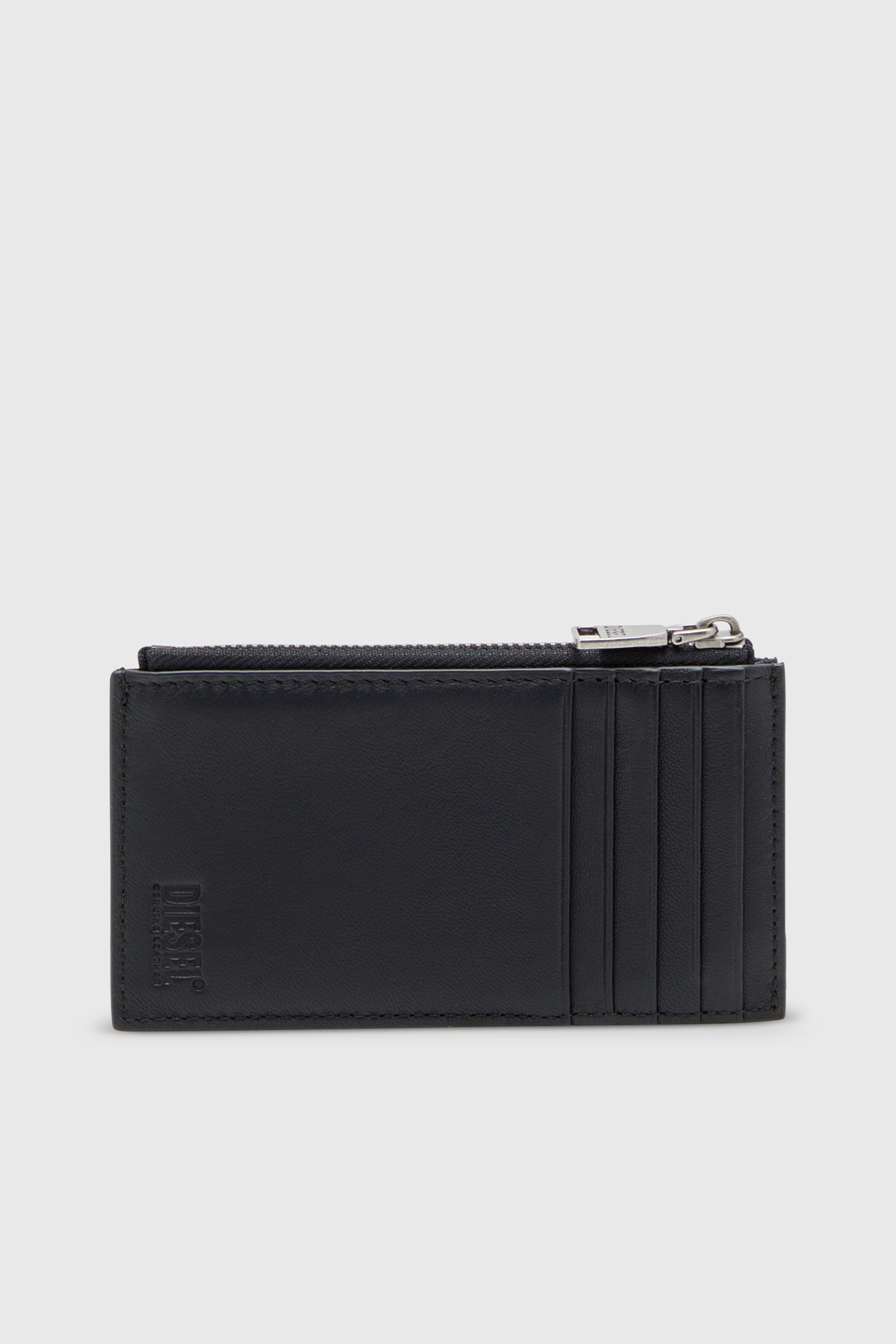 Diesel - BISCOTTO CARD HOLDER III, Herren Faltkartenetui aus semi-gl&auml;nzendem Leder in Schwarz - 2
