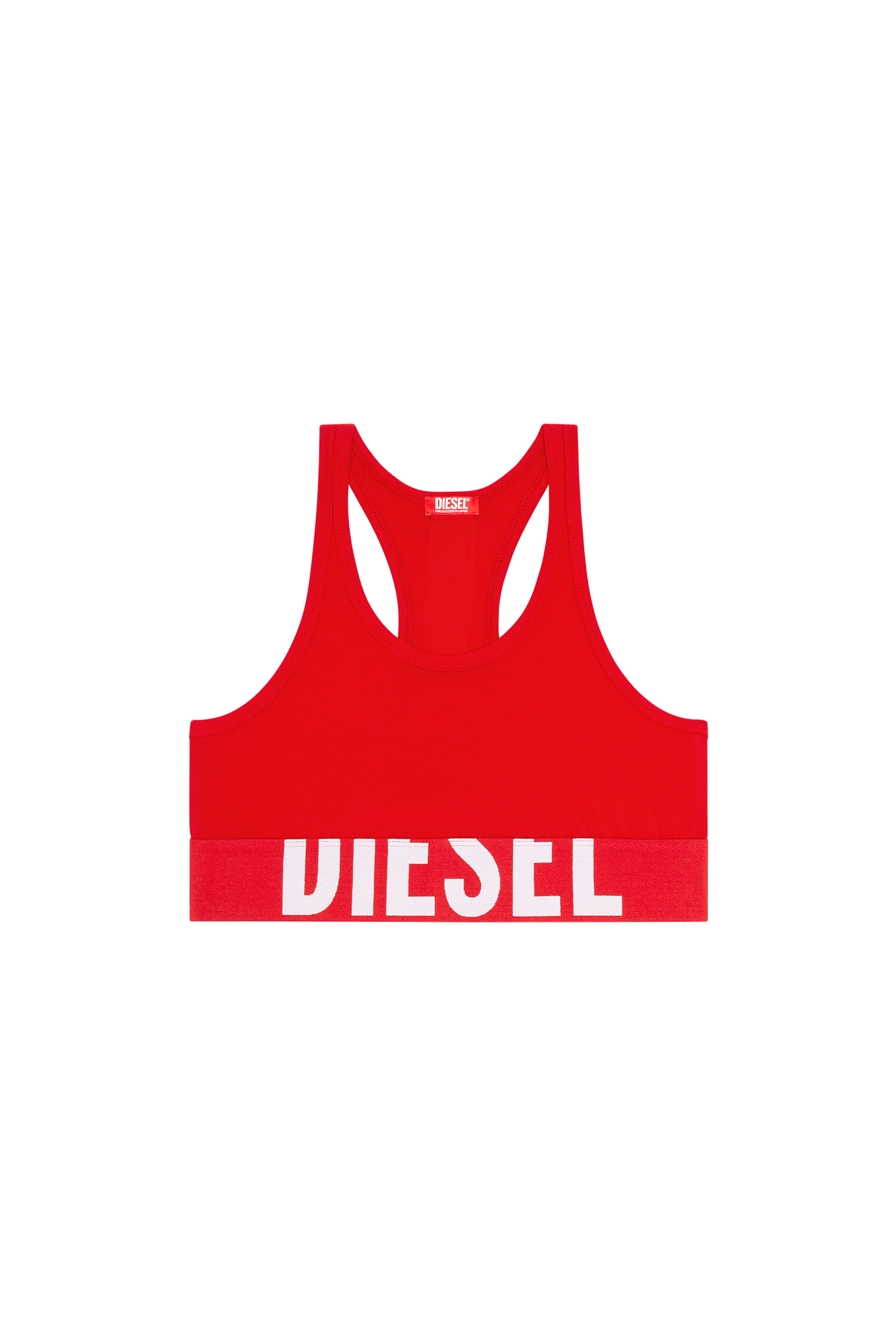 Diesel - UFSB-COTTON-RACE-BRALETTE-XL, Damen Bralette mit Cut-off-Logo in Rot - Image 4