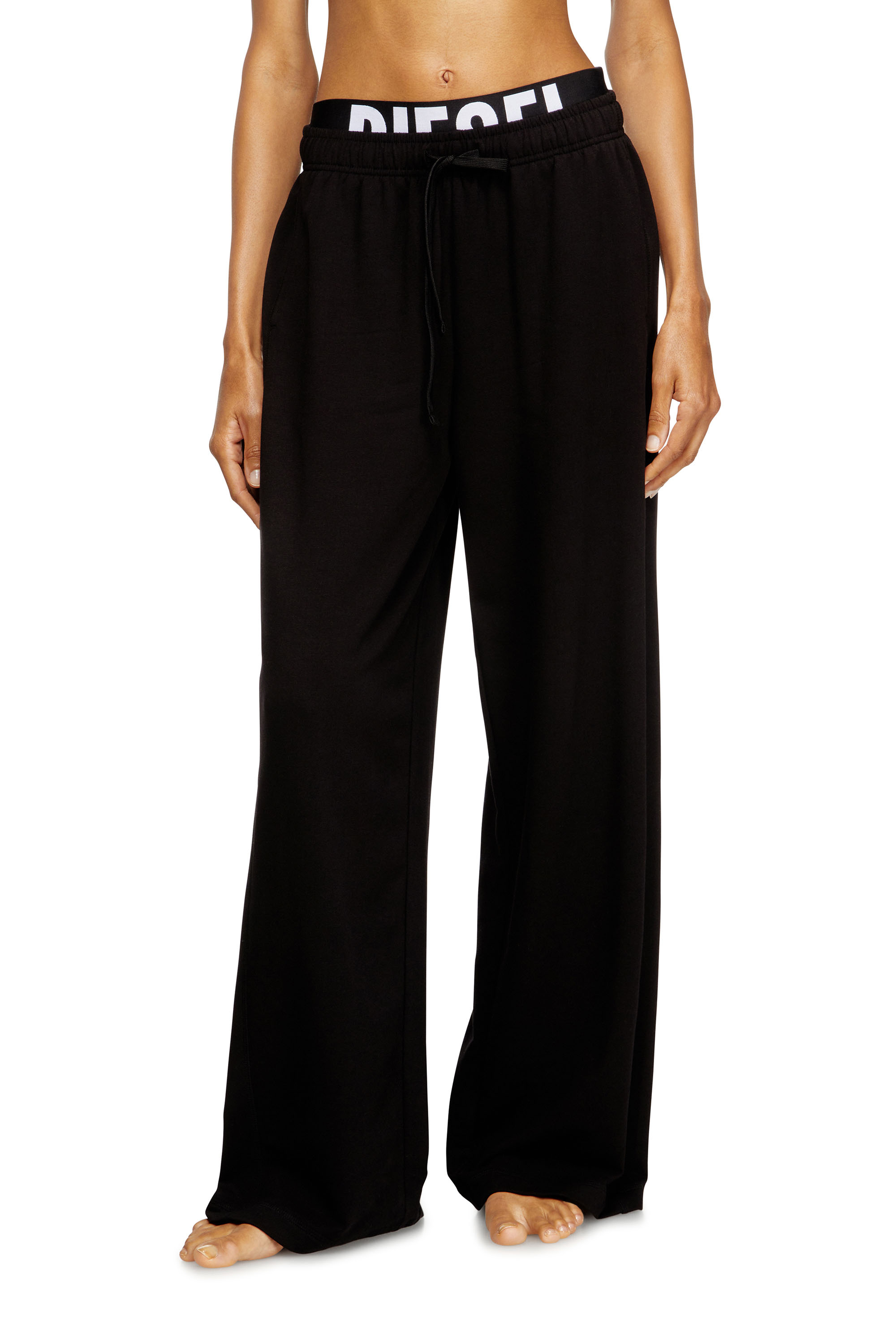 Diesel - LESLIE-D-POP, Damen Jogginghose aus Baumwollfrottee mit Logo-Bund in Schwarz - 3