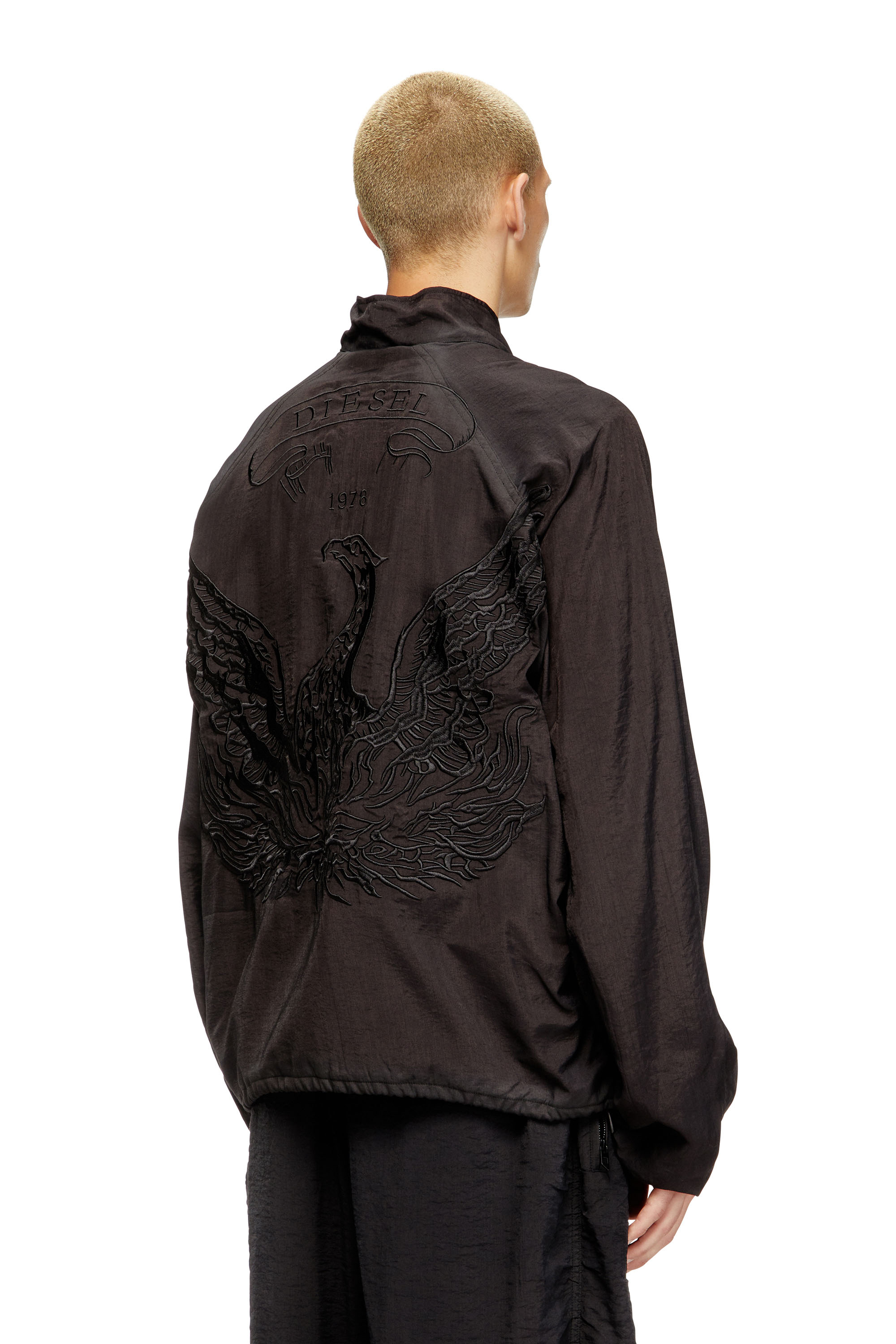 Diesel - J-HENRI-SOUVENIR, Herren Trackjacke im Souvenir-Stil mit Stickerei in Dunkelgrau - 3