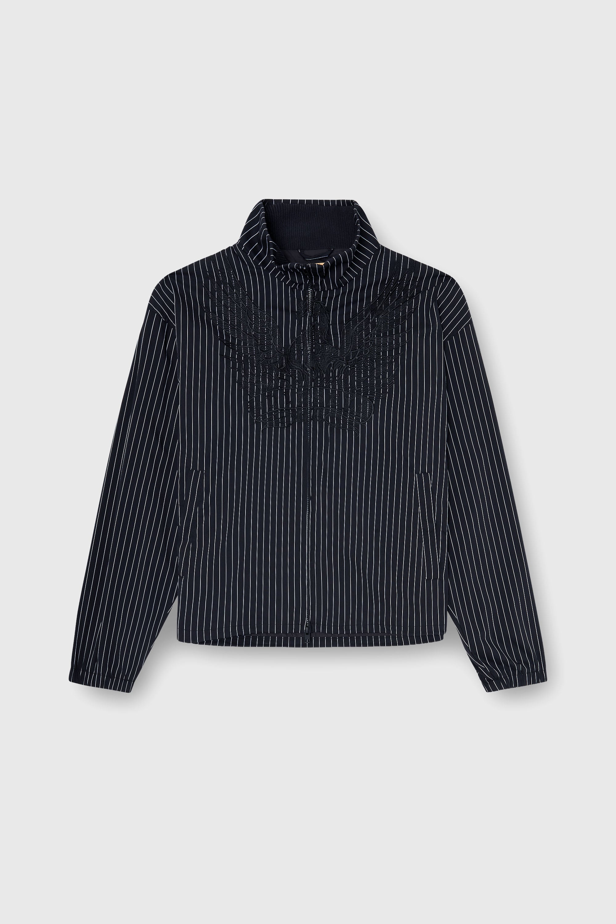 Diesel - J-CORSAR-NJCA, Herren Nylon-Pinstripe-Jacke mit Phoenix-Stickerei in Schwarz - 2