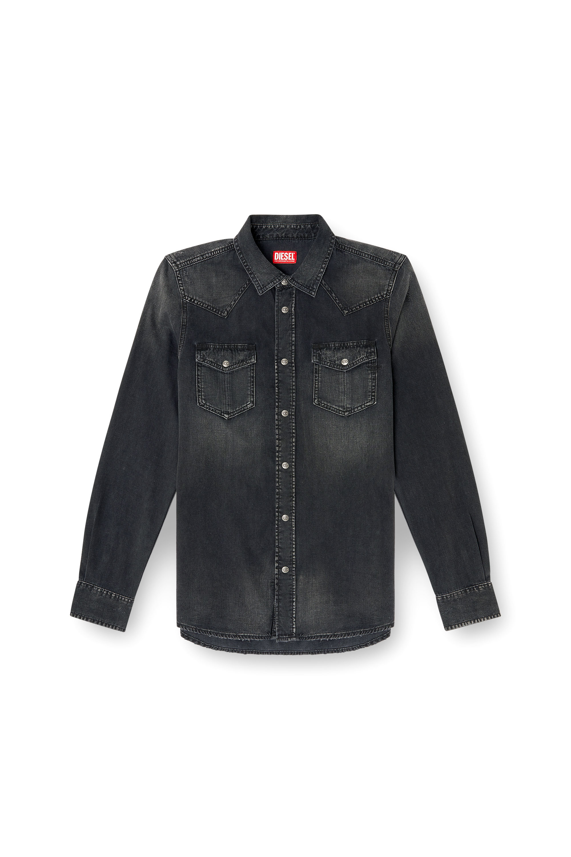 Diesel - D-VEGA, Herren Overshirt aus Denim in Schwarz - 3