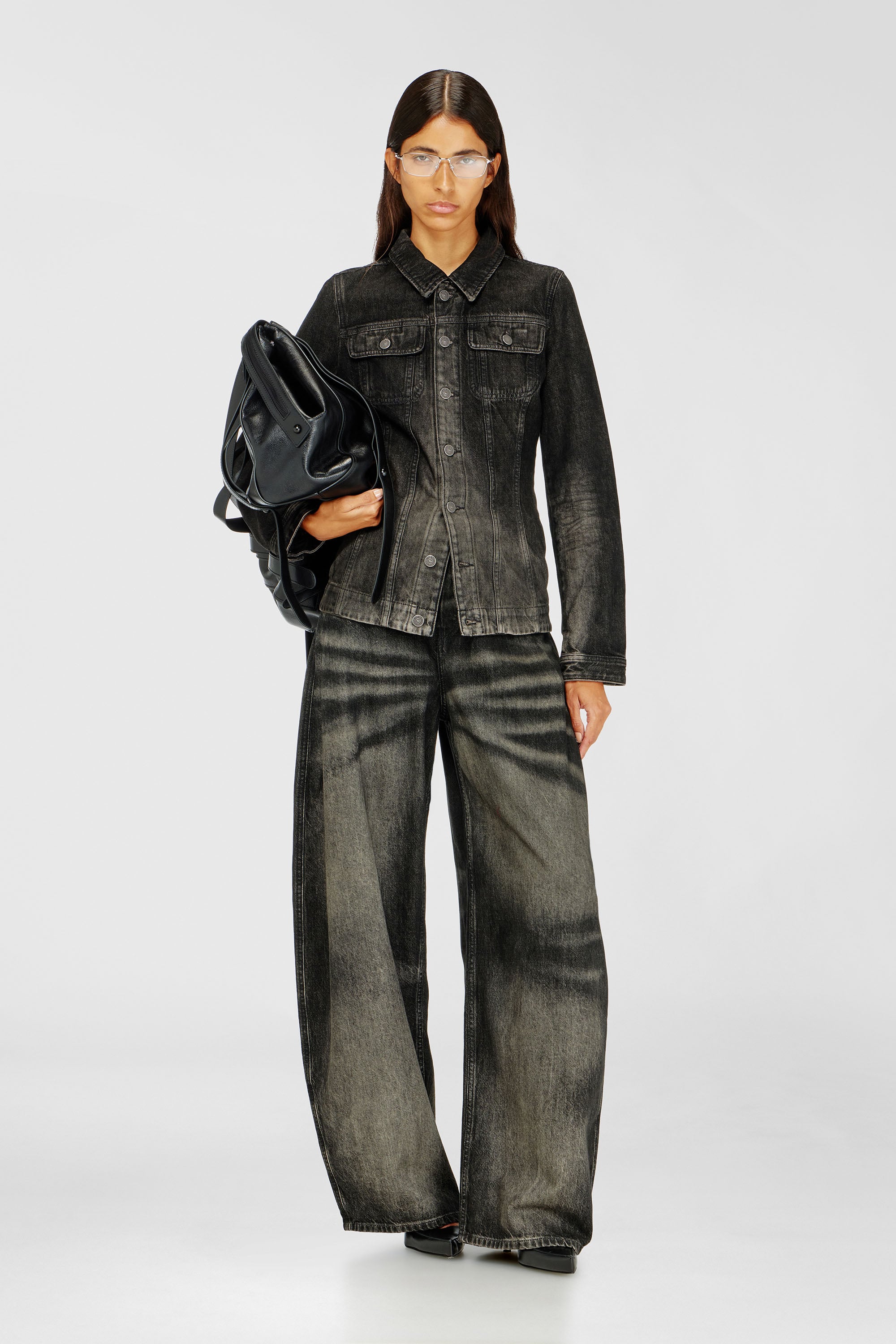 Diesel - Woman's Relaxed Jeans 1987 D-Khelz 09R33, Black/Dark grey - 1