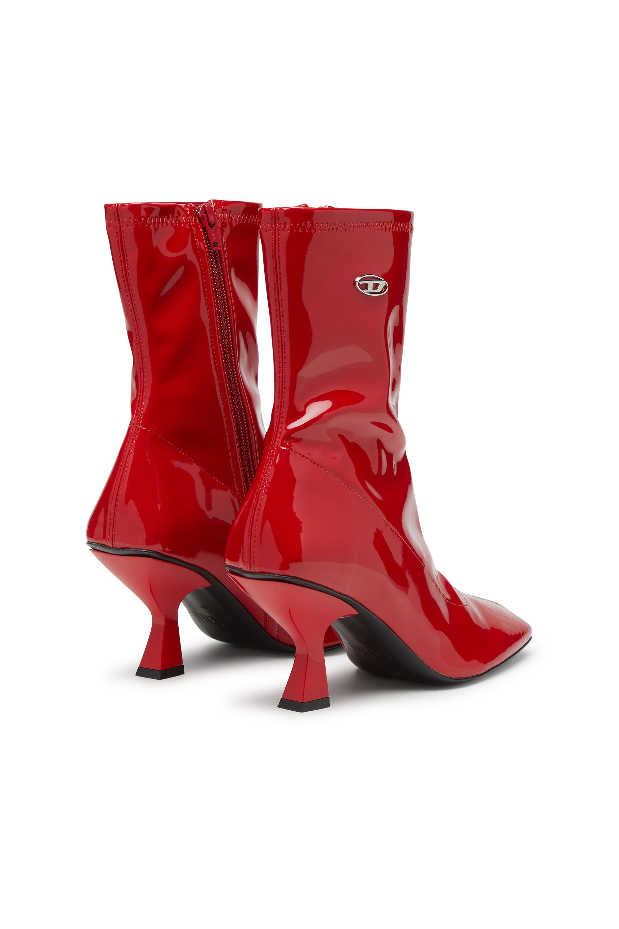 Diesel - D-AMBER MD BT, Damen D-Amber-Stiefeletten aus Stretch-PU-Lackleder in Rot - 3