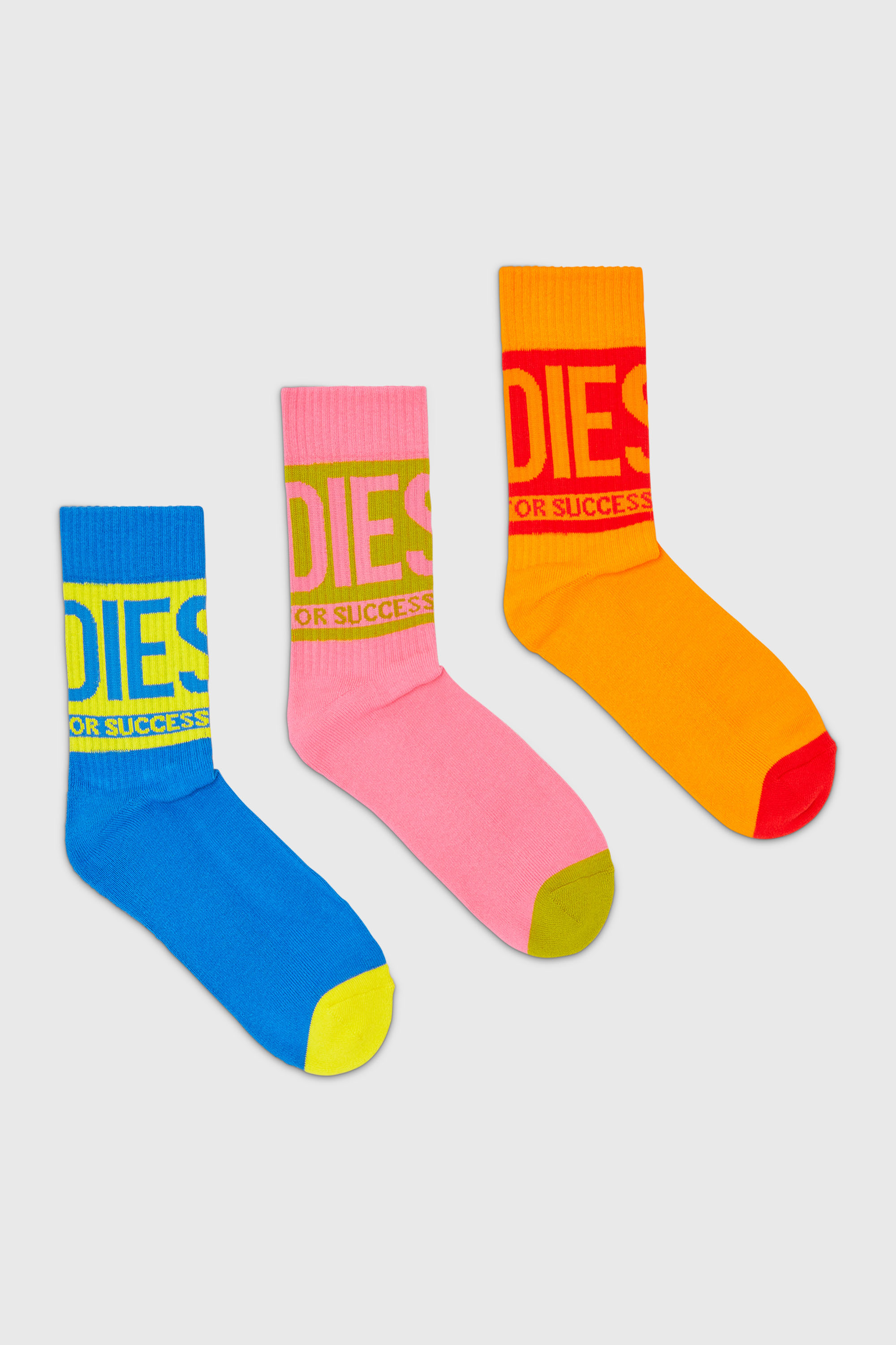 Diesel - SKM-RAY-THREEPACK, Herren Socken im Dreierpack aus Baumwolle mit Logo-Detail in Bunt - 1