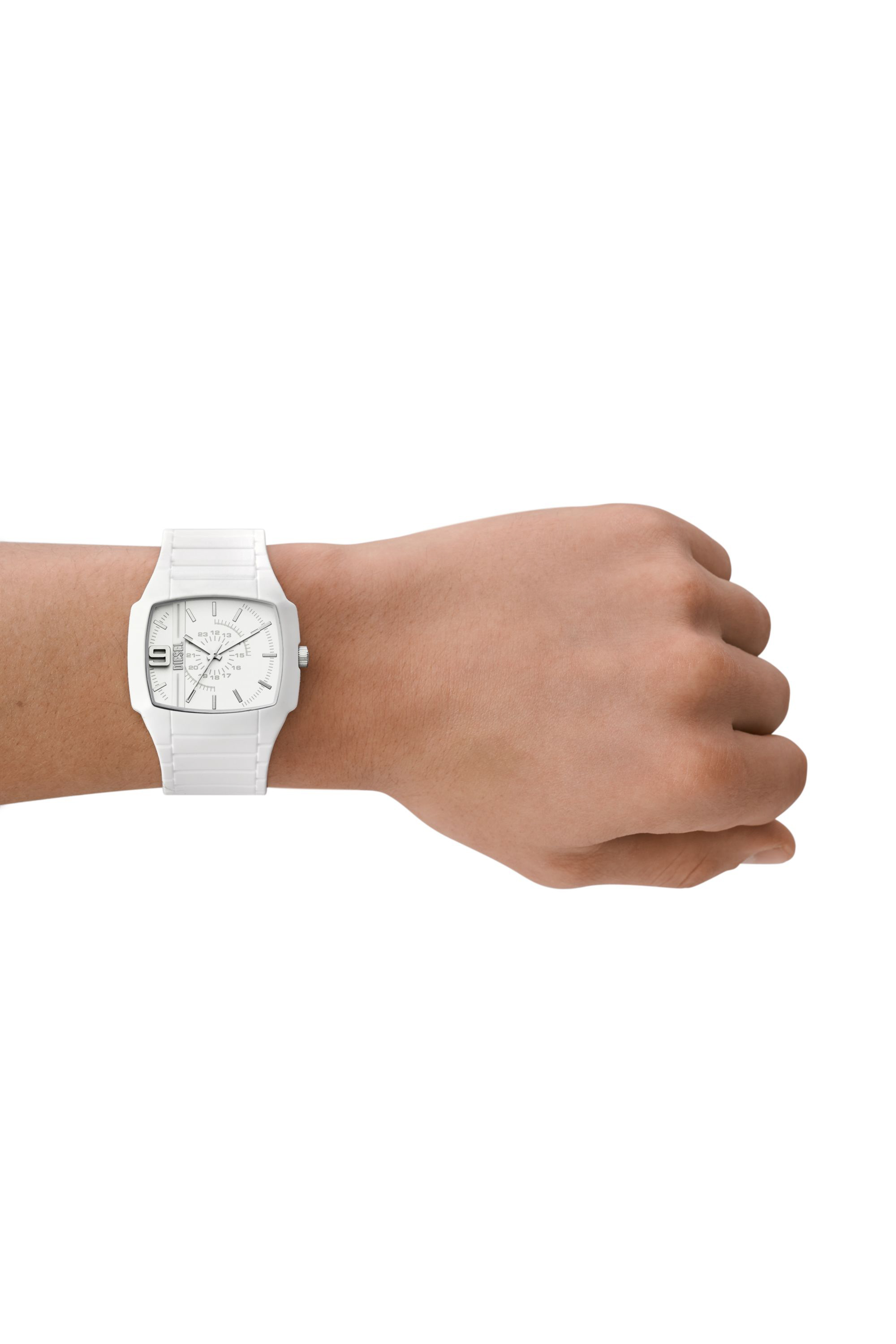 Diesel - DZ2204, Herren Cliffhanger 2.0 Armbanduhr aus weißem Silikon in Weiss - Image 4