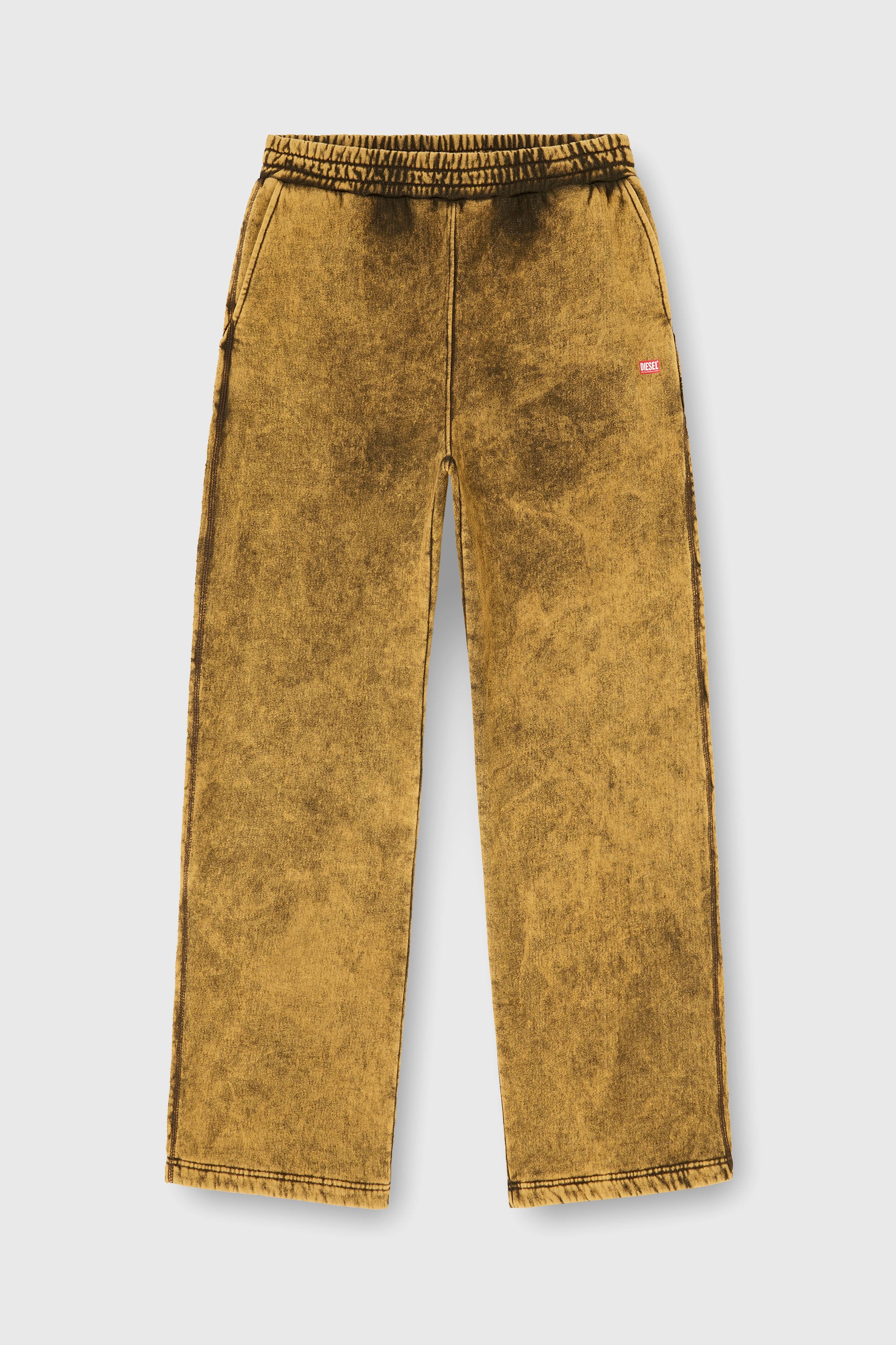Diesel - P-MARTAINS-RAW, Herren Sweatpants mit acid-wash und offenen Kanten in Hellbraun - 2