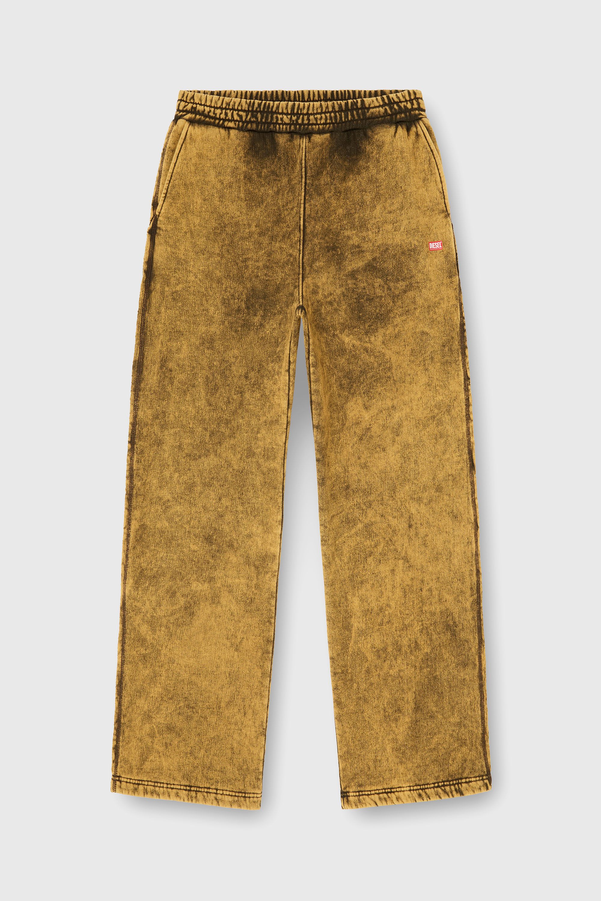 Diesel - P-MARTAINS-RAW, Herren Sweatpants mit acid-wash und offenen Kanten in Hellbraun - 2