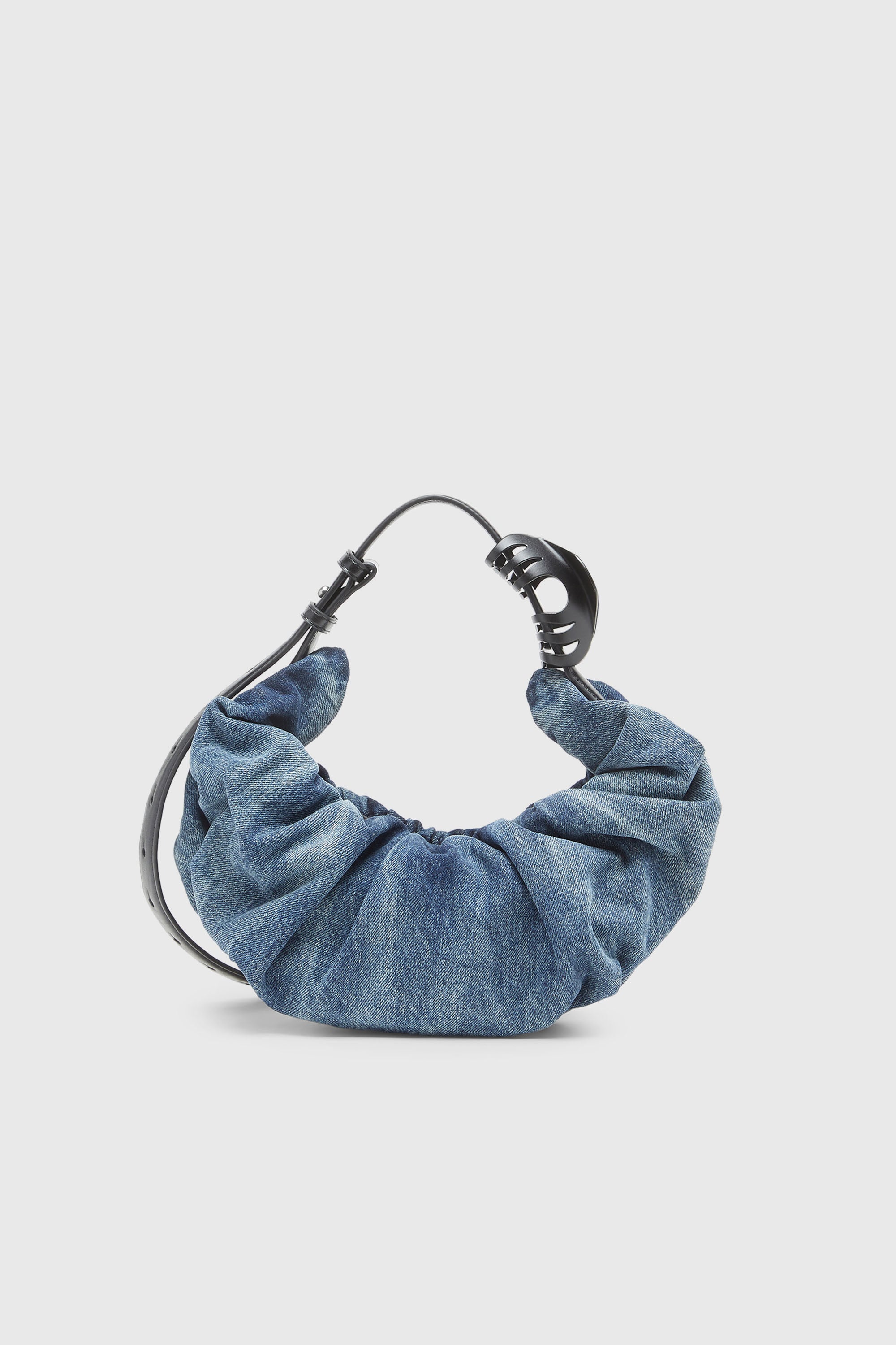 Diesel - GRAB-D HOBO S, Damen Grab-D S-Kleine, geknitterte Hobo-Tasche aus behandeltem Denim in Mittelblau - 2