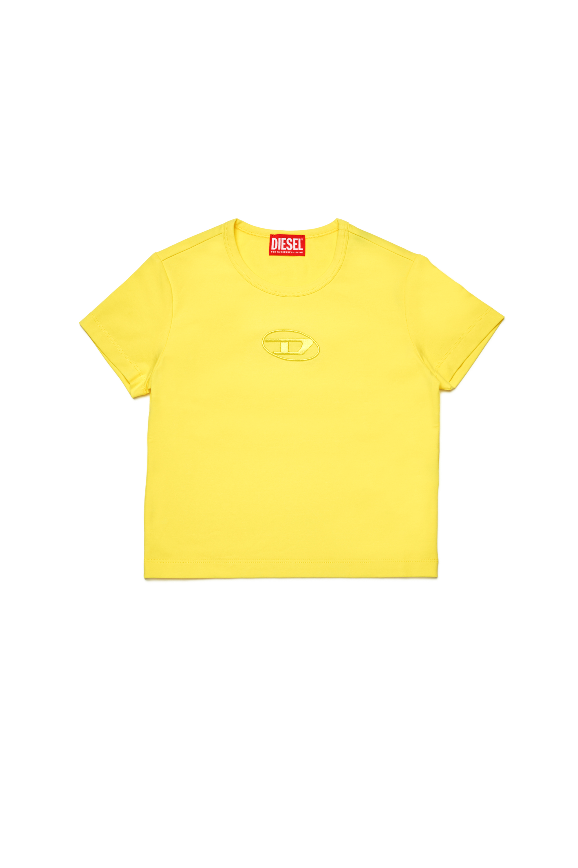 Diesel - TANGIEX, Damen T-Shirt mit farblich abgestimmter Oval D-Stickerei in Gelb - Image 1