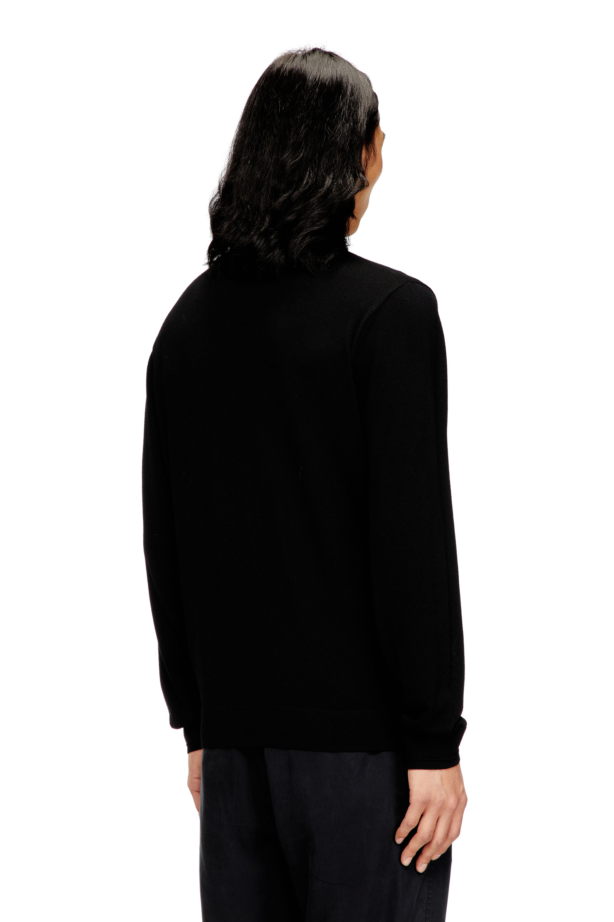 Diesel - K-VALIAM, Herren Pullover aus Wolle mit Cut-out-Logo in Schwarz - 4