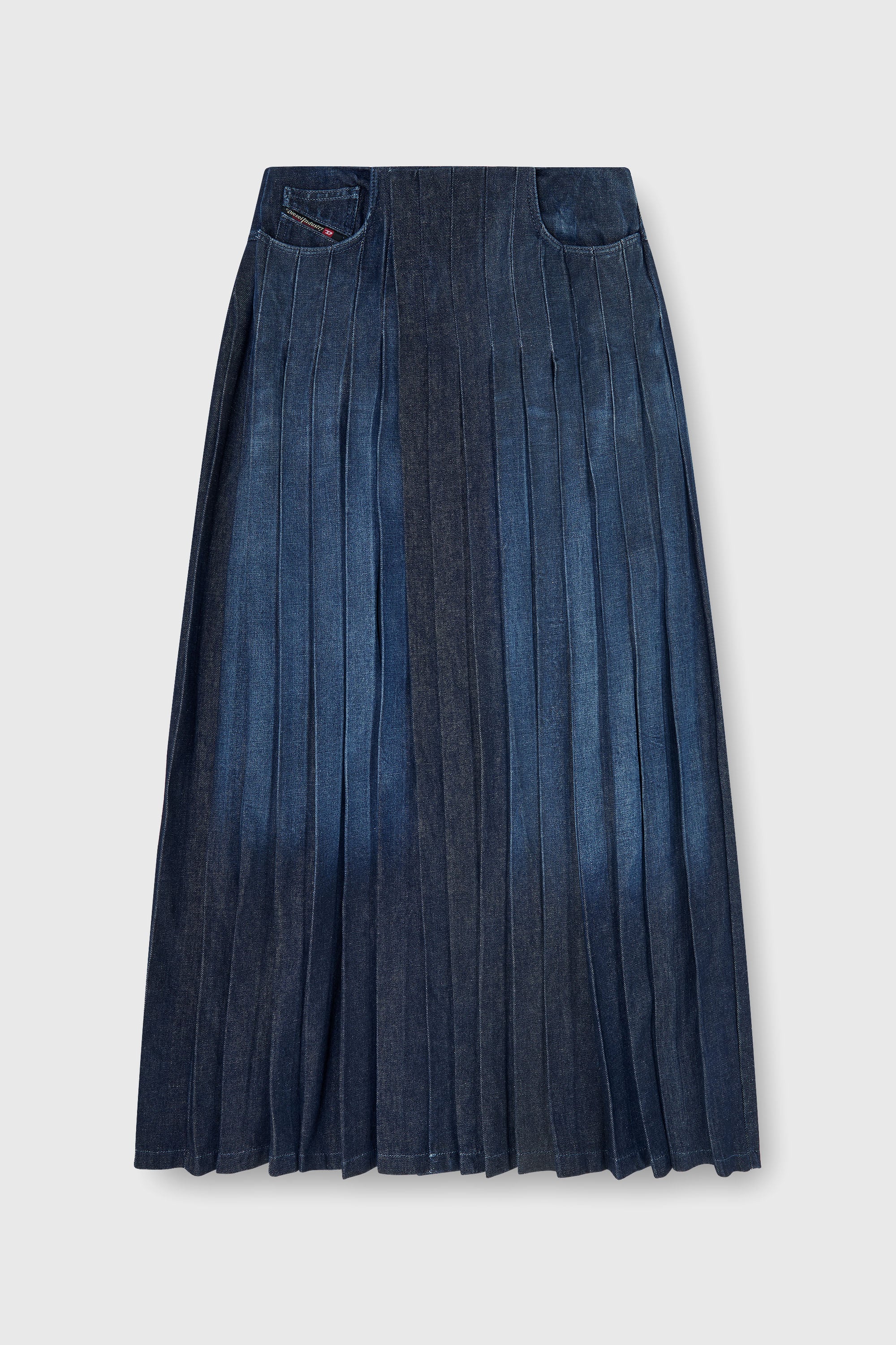Diesel - D-QUILTY-FSJ1, Unisex Langer Wickelrock aus plissiertem Denim in null - 2