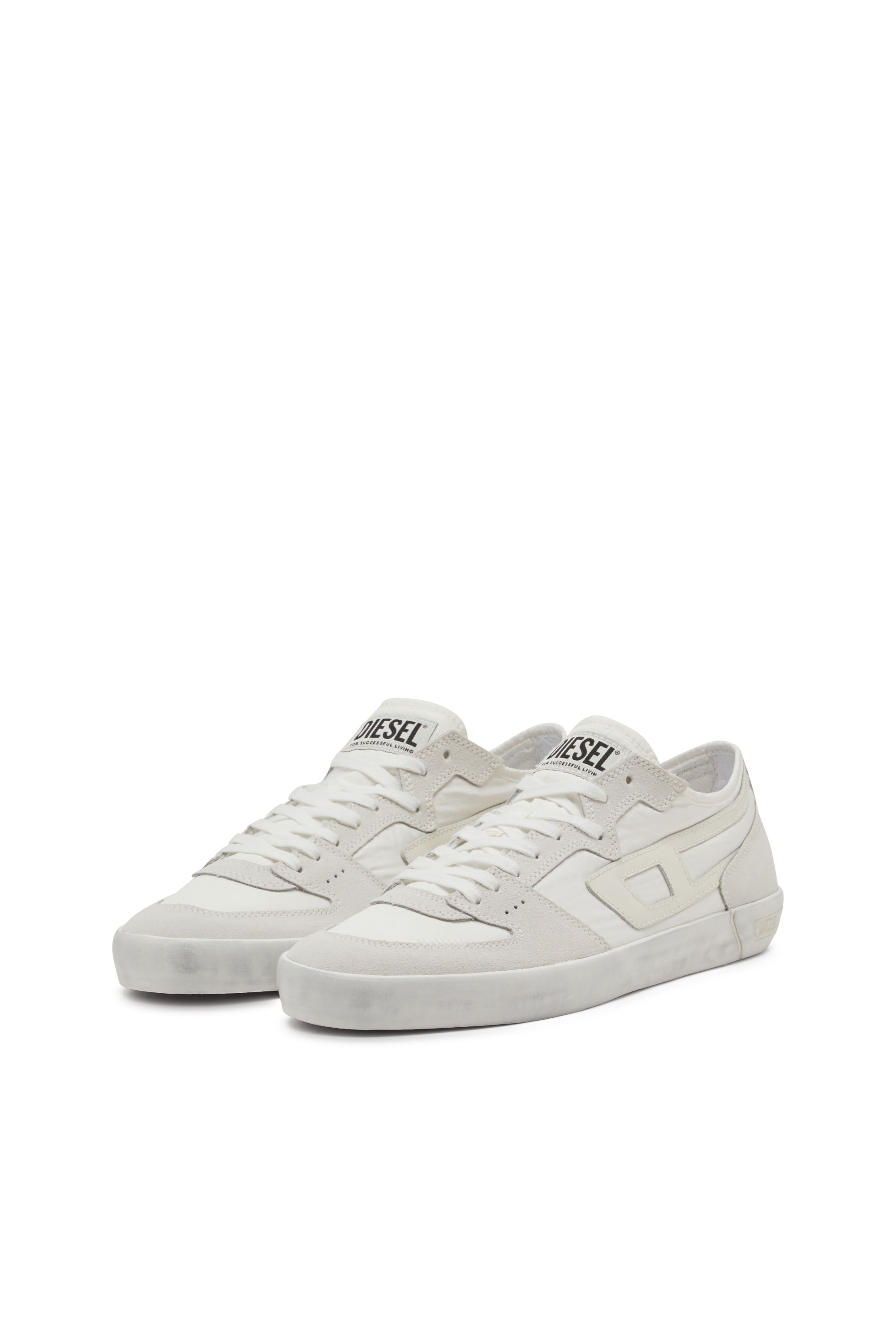 Diesel - S-LEROJI D-1 LOW, Herren Sneakers aus gepolstertem Ripstop und Veloursleder in Weiß - 8