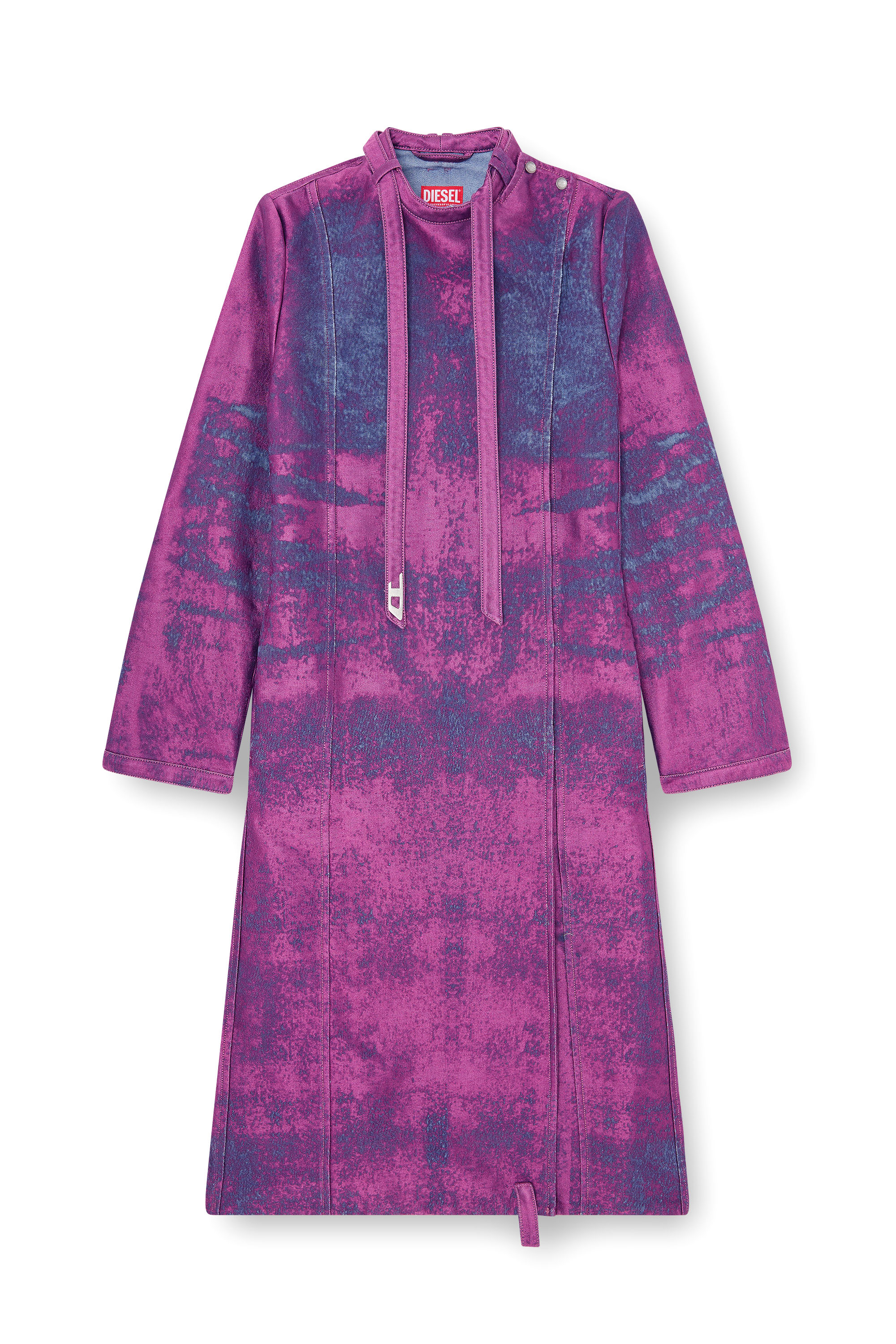 Diesel - DE-DELGAR-FSI, Damen Mantel aus farbigem Satindenim in Violett - 3