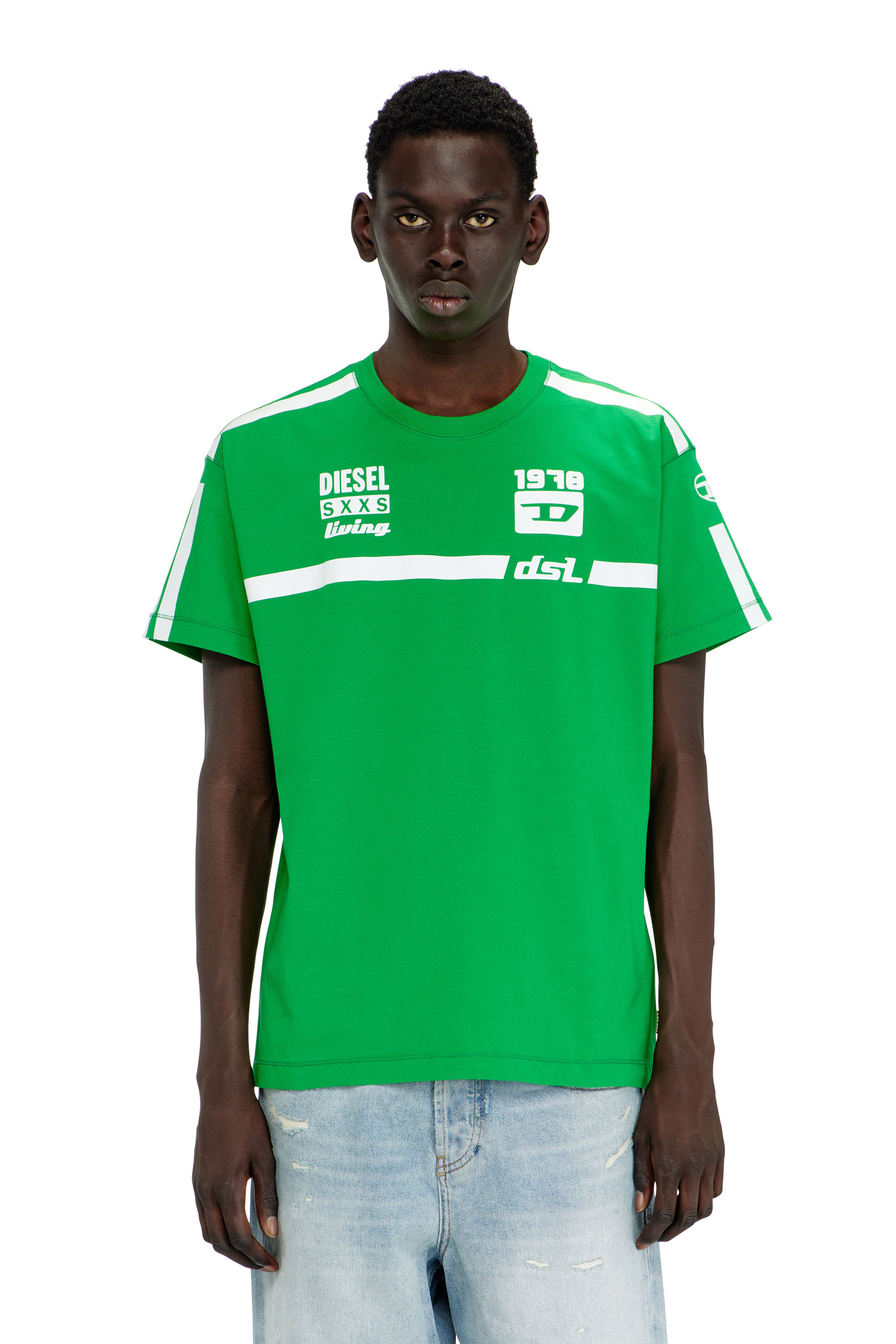 Diesel - T-NORM-V12, Herren T-Shirt aus Baumwolle mit kontrastierenden Grafikprints in null - 1