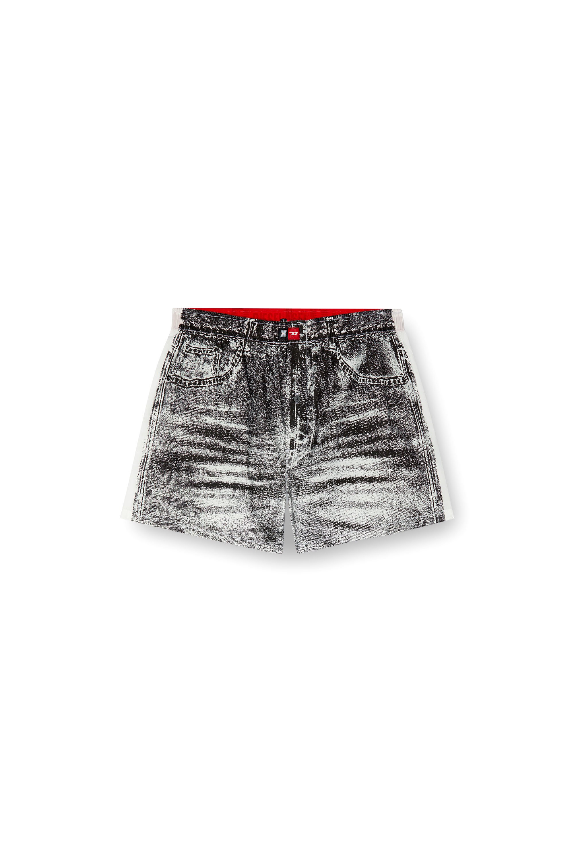 Diesel - TROMPE-BOXERS, Herren Boxershorts aus Baumwollpopeline im Denim-Look in Dunkelgrau - 5