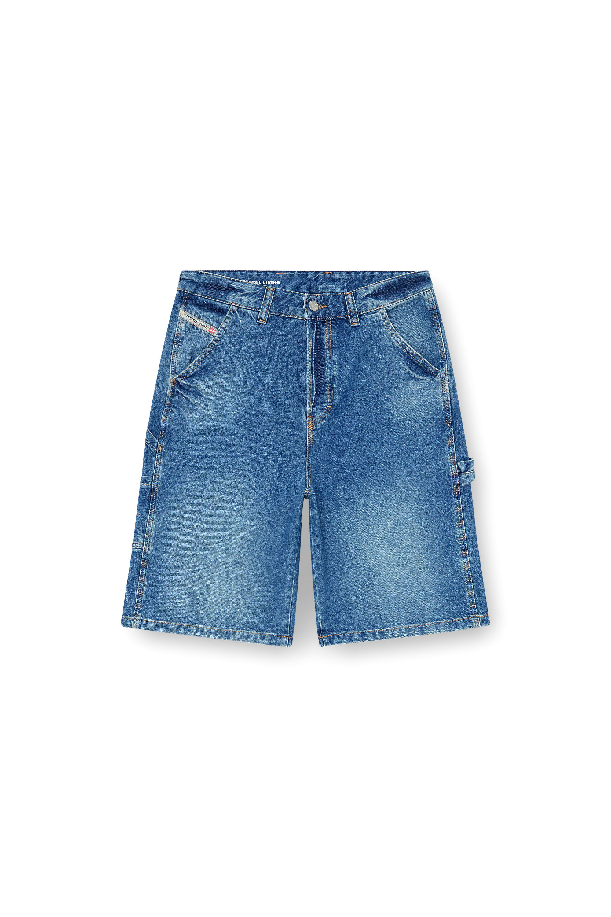 Diesel - D-LIVERY-W-SHORT, Herren Utility-Jeansshorts im Utility-Stil in Mittelblau - 3