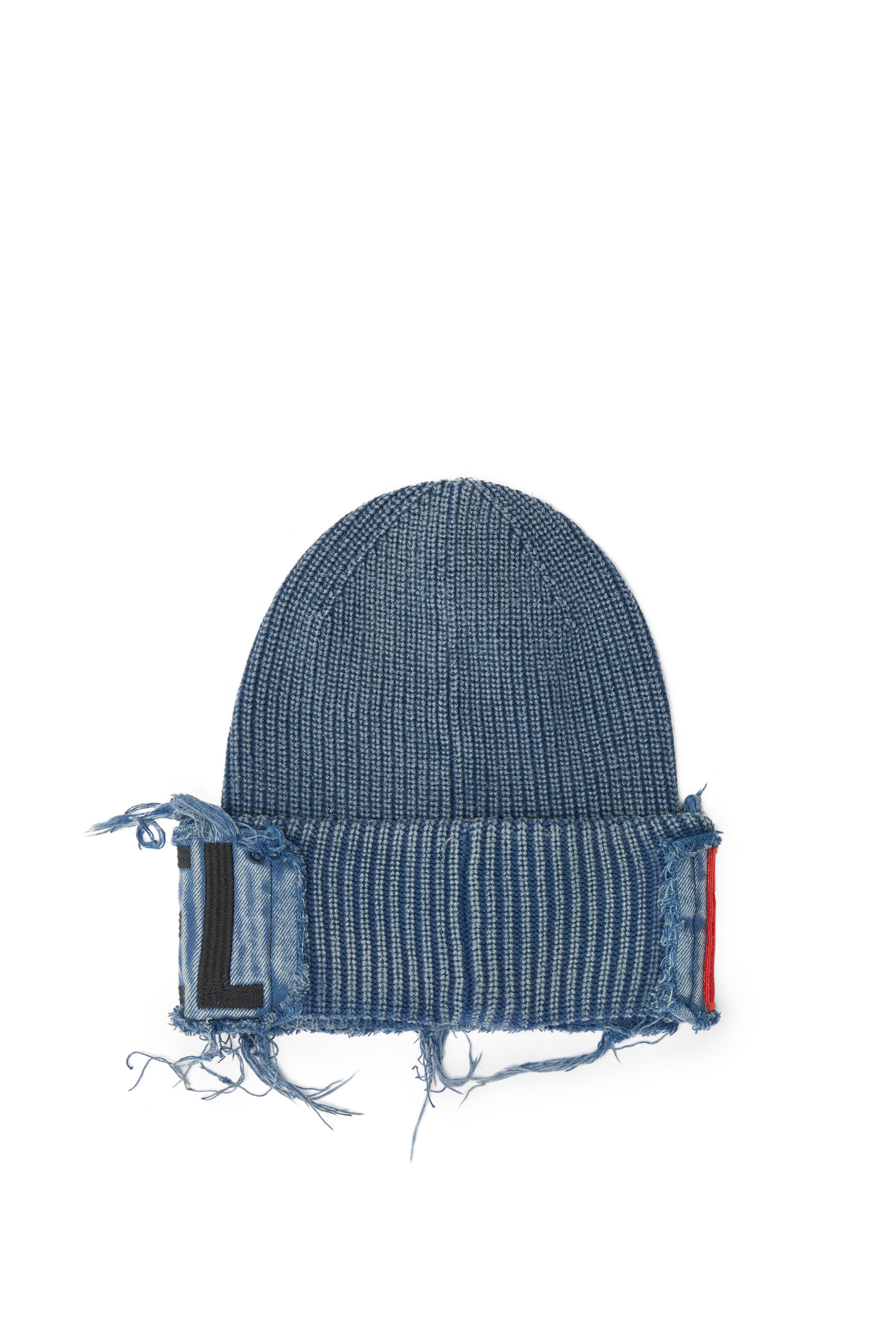 Diesel - K-FROK, Unisex M&uuml;tze in Denim-Optik mit auff&auml;lligem Patch-Detail in Blau - 2