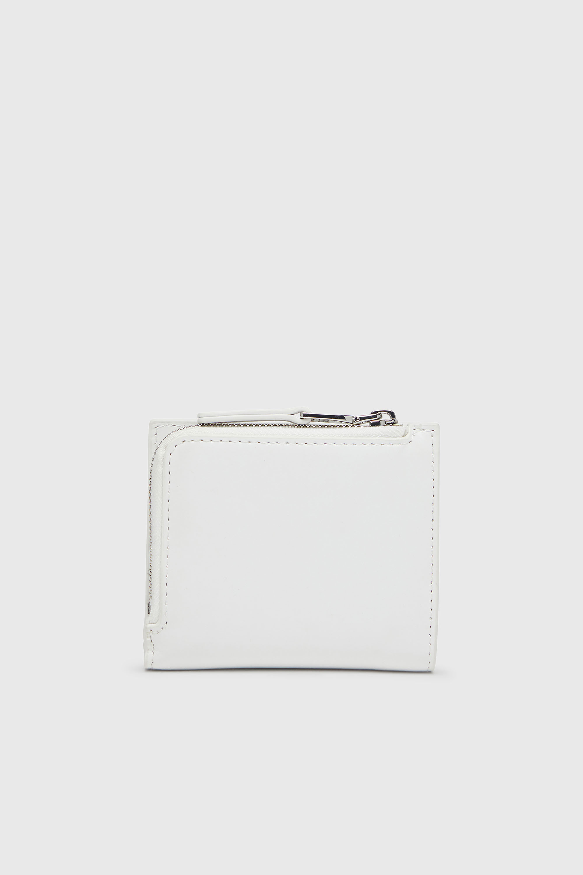 Diesel - 1DR BI FOLD ZIP L, Damen Faltportemonnaie aus Leder in Wei&szlig; - 2