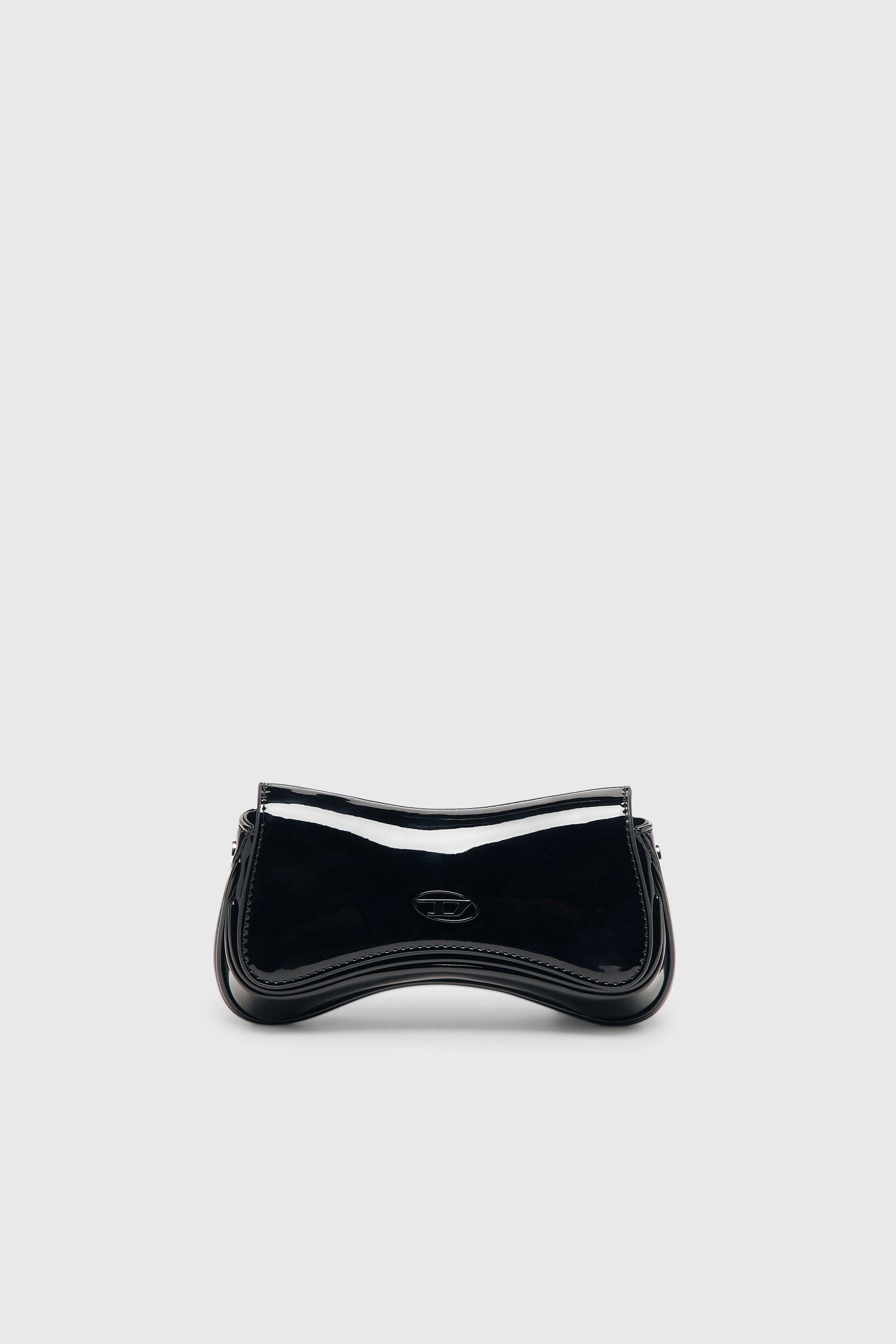 Diesel - PLAY CROSSBODY XS, Damen Play-Kleine Umh&auml;ngetasche aus gl&auml;nzend in Schwarz/Flash mirror - 1